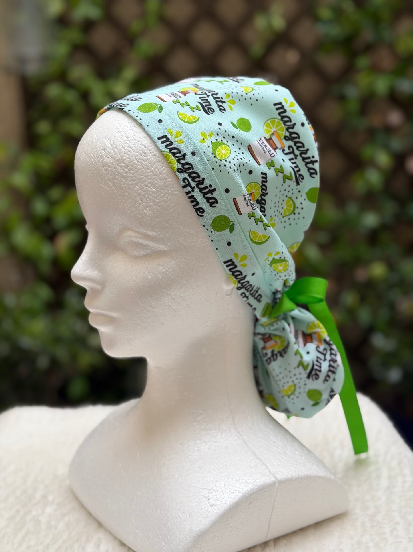 Margarita Time Anesthesia Valentine Ponytail Scrub Cap