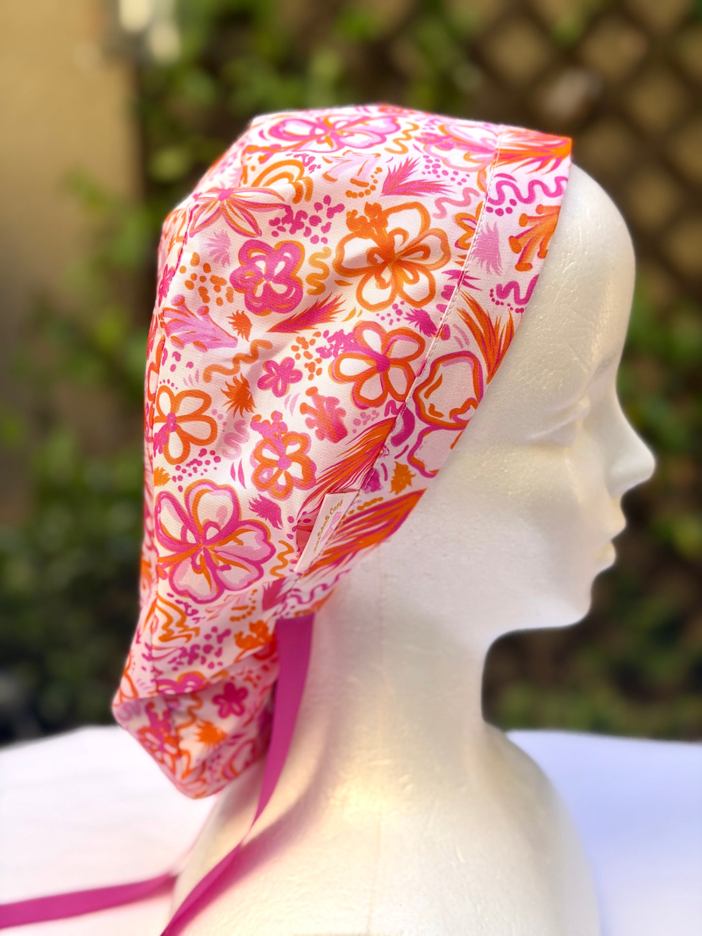 Summer preppy Ponytail Scrub Cap