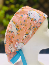 Load image into Gallery viewer, Ghost halloween Ponytail scrub cap
