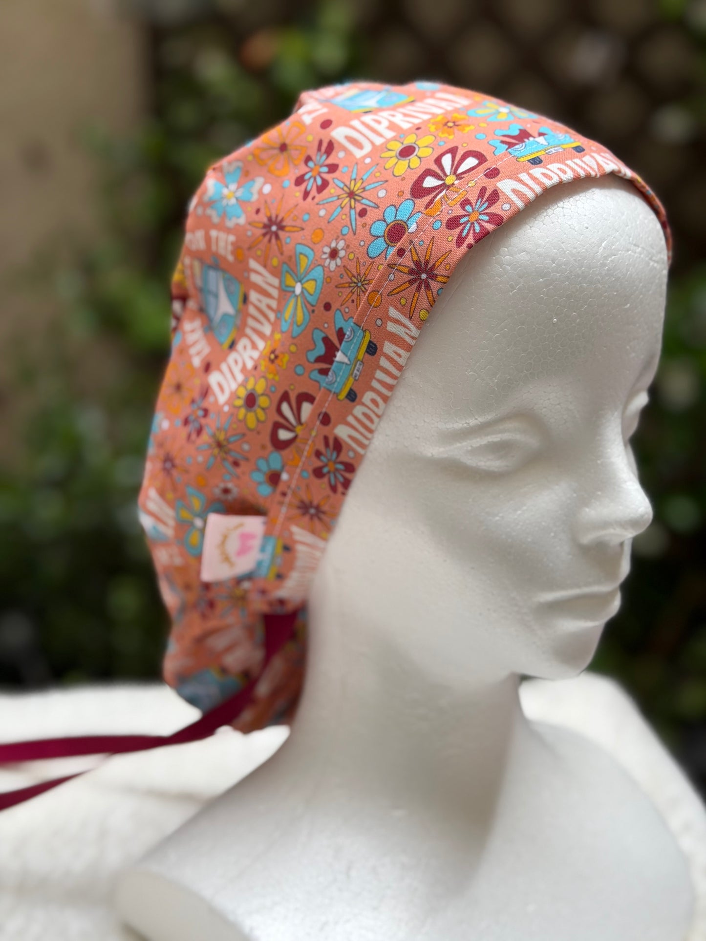 Diprivan Maroon Anesthesia Ponytail Scrub Cap