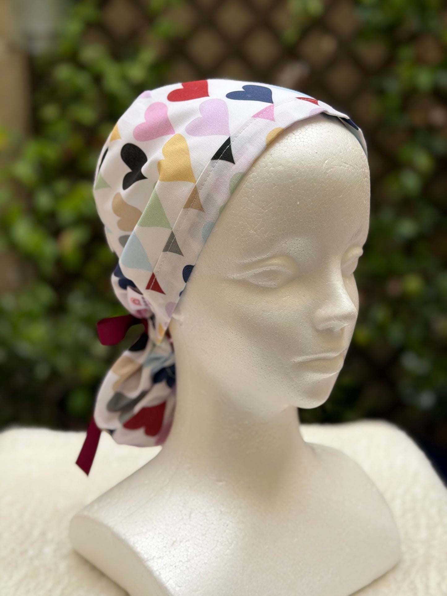 Swiftie Hearts Ponytail Scrub Cap