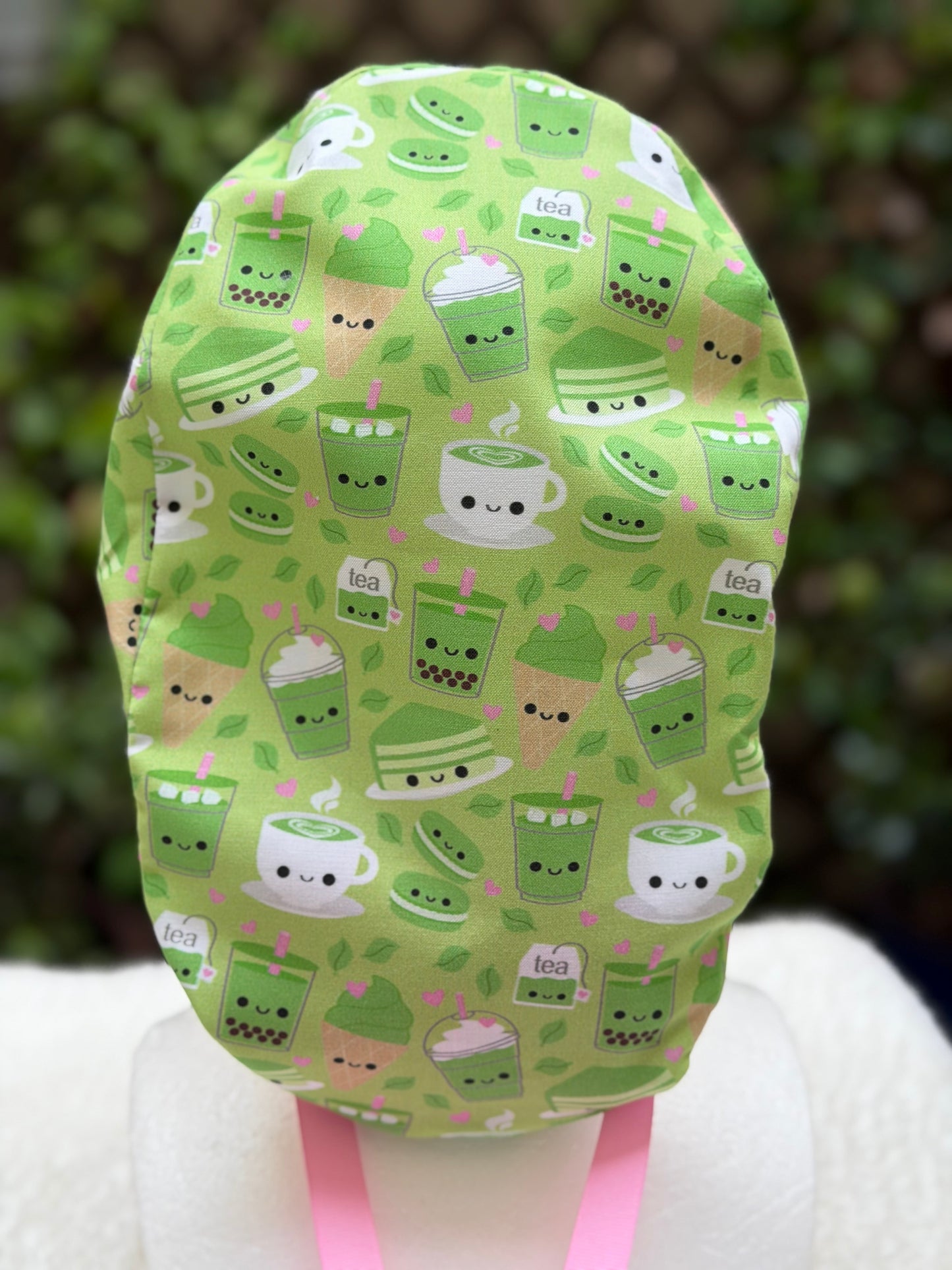 Matcha Green Tea Ponytail Scrub Cap