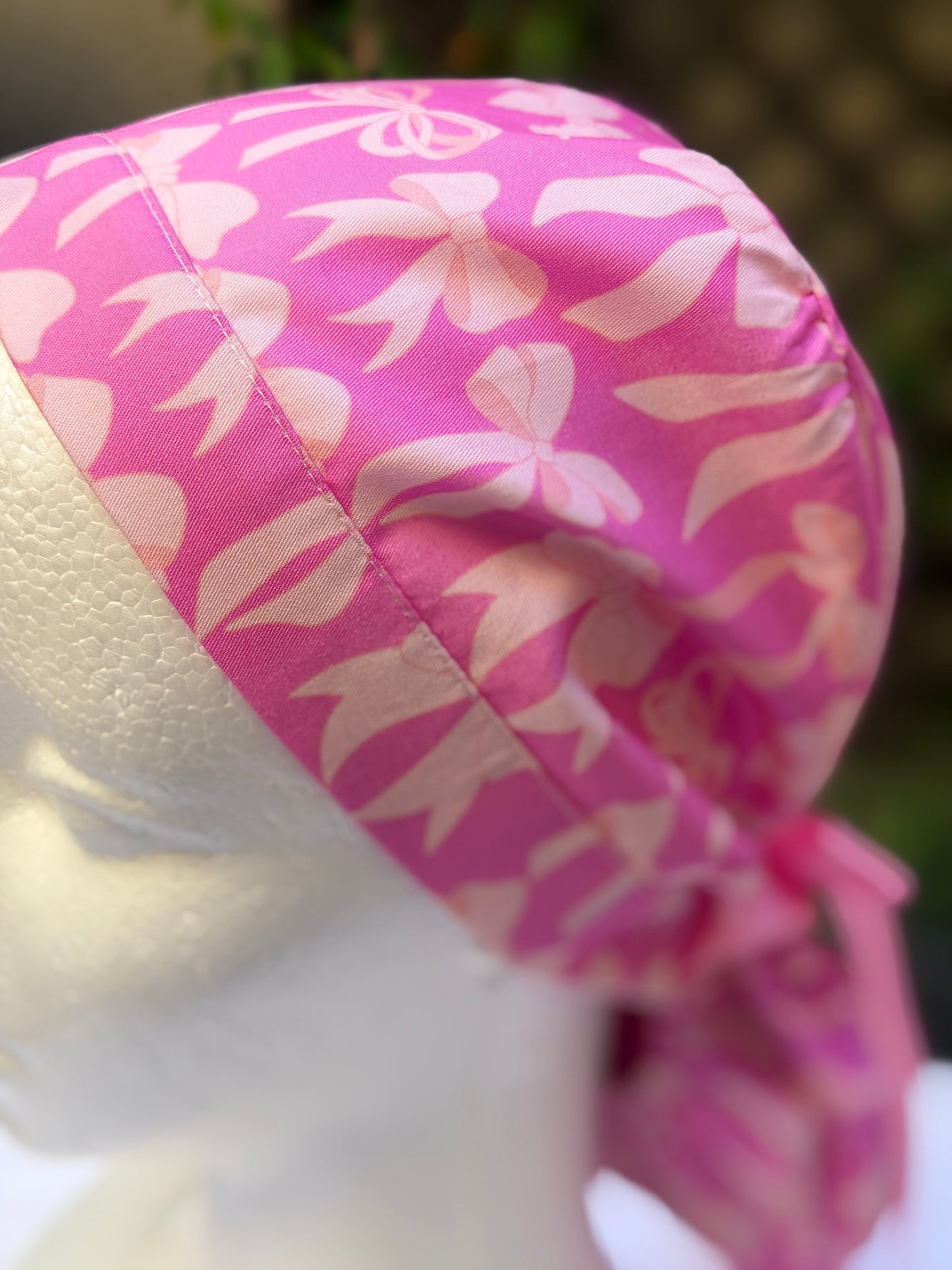 Hot pink  Ponytail Scrub Cap