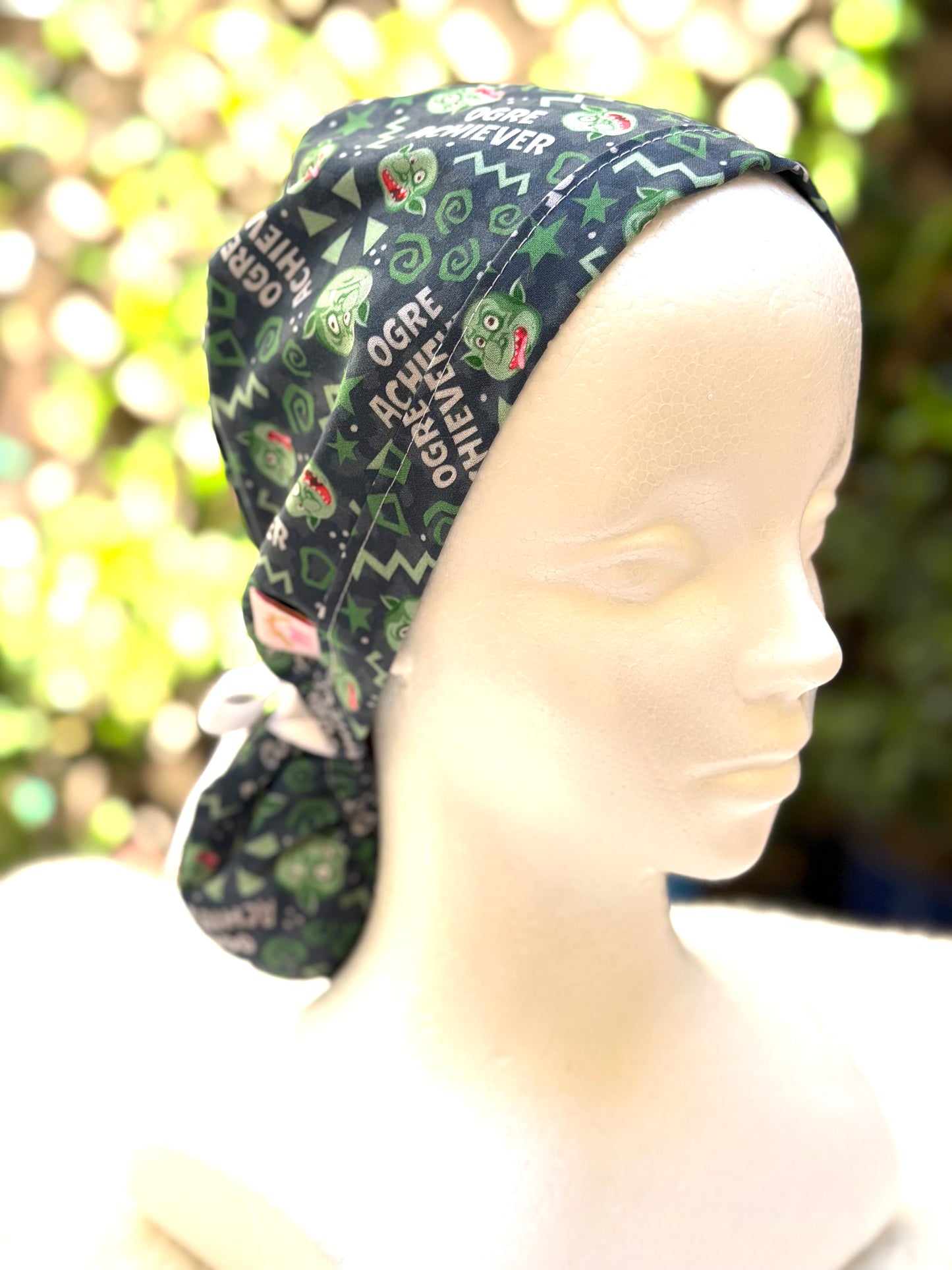 Ogre achiever Ponytail Scrub Cap