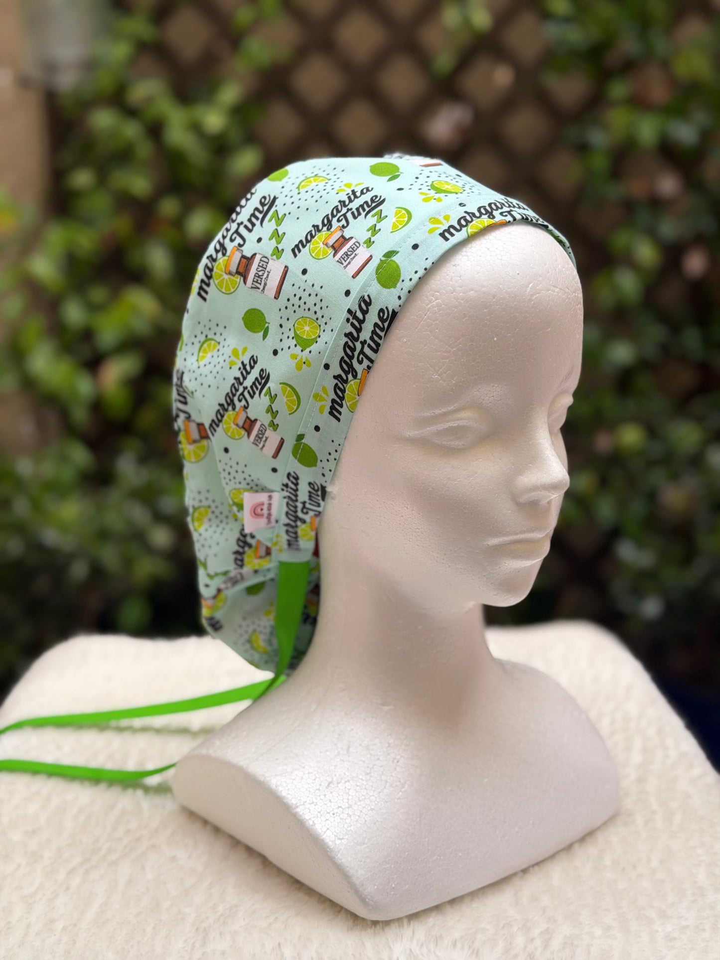Margarita Time Anesthesia Valentine Ponytail Scrub Cap