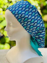 Load image into Gallery viewer, Seahorse Ponytail Scrub Cap
