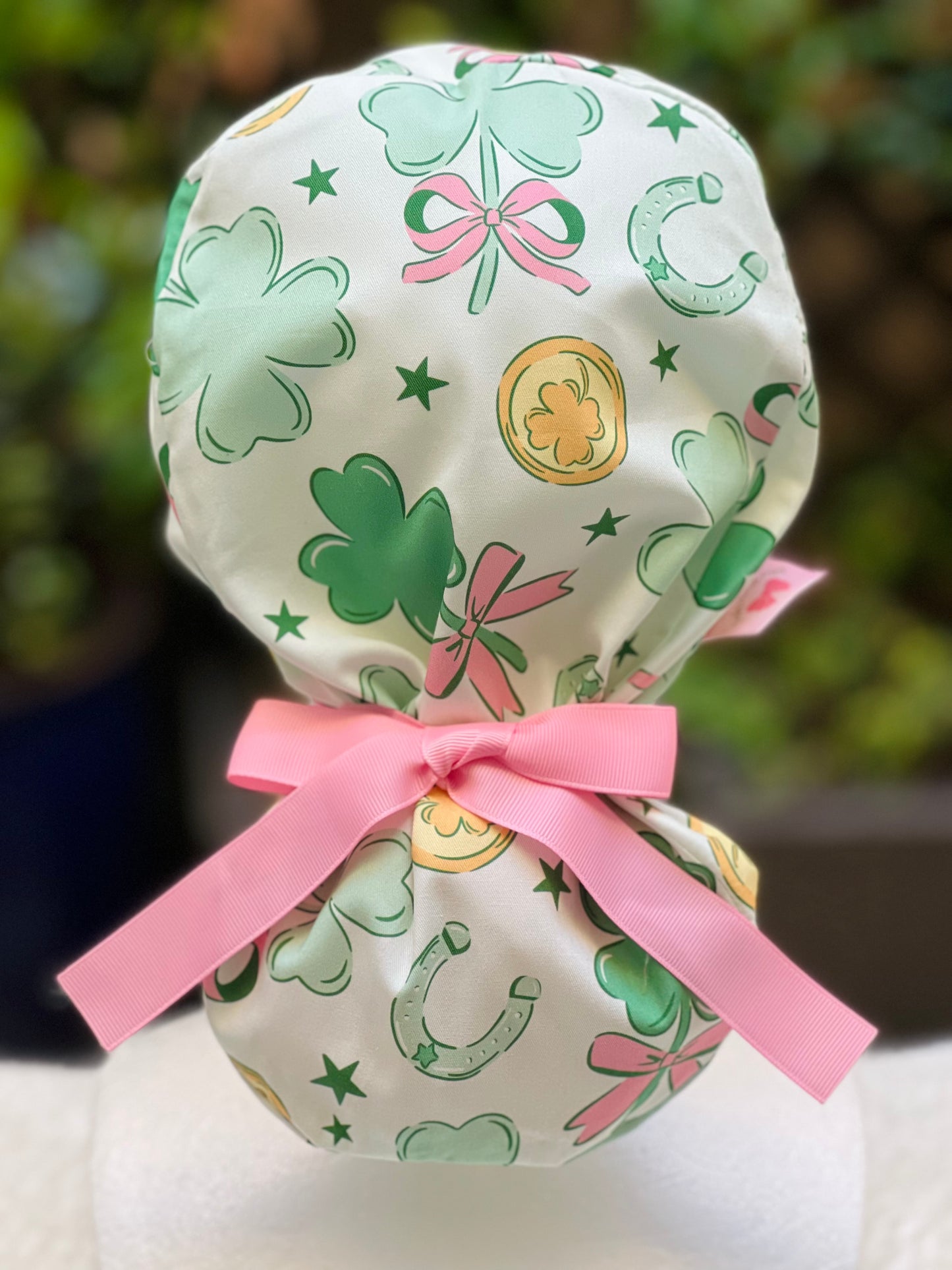 Feeling Lucky Ponytail Scrub Cap