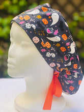 Load image into Gallery viewer, Cute ghost Ponytail scrub cap
