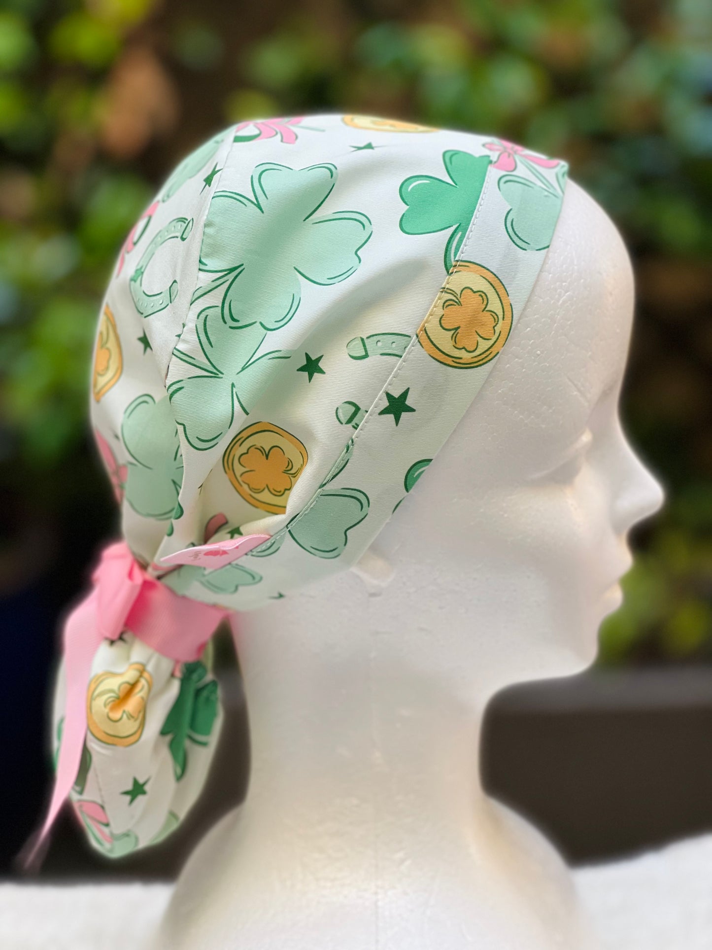 Feeling Lucky Ponytail Scrub Cap