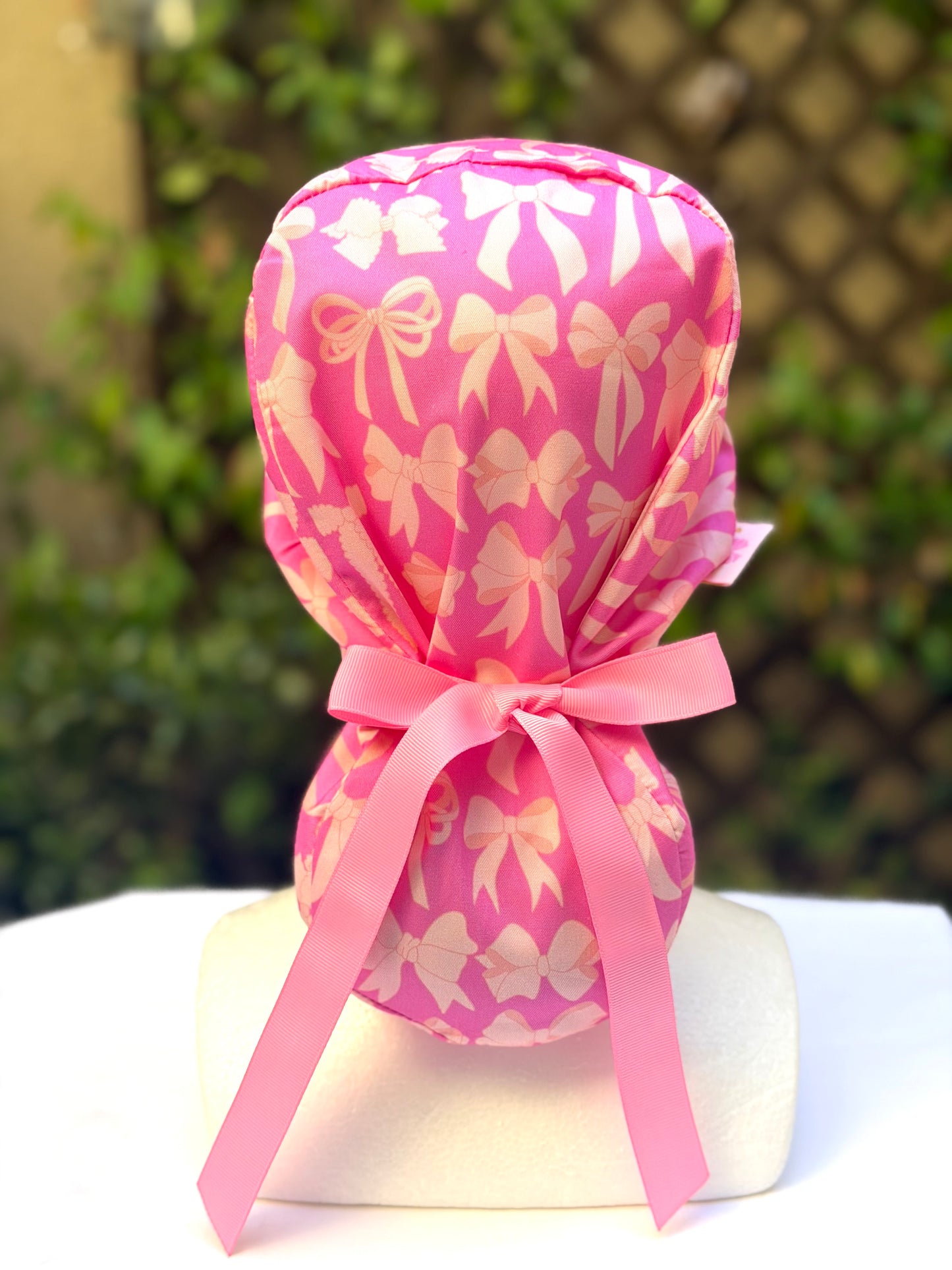 Hot pink  Ponytail Scrub Cap