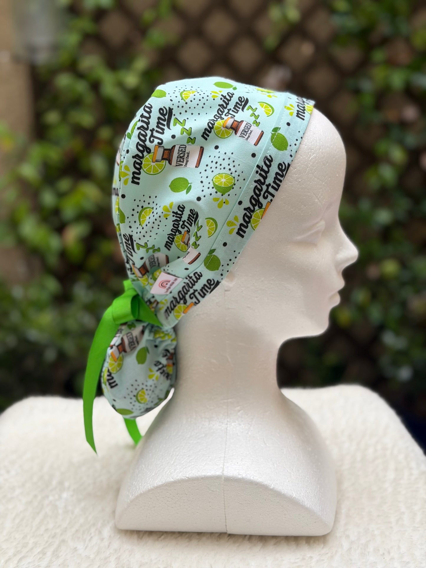 Margarita Time Anesthesia Valentine Ponytail Scrub Cap