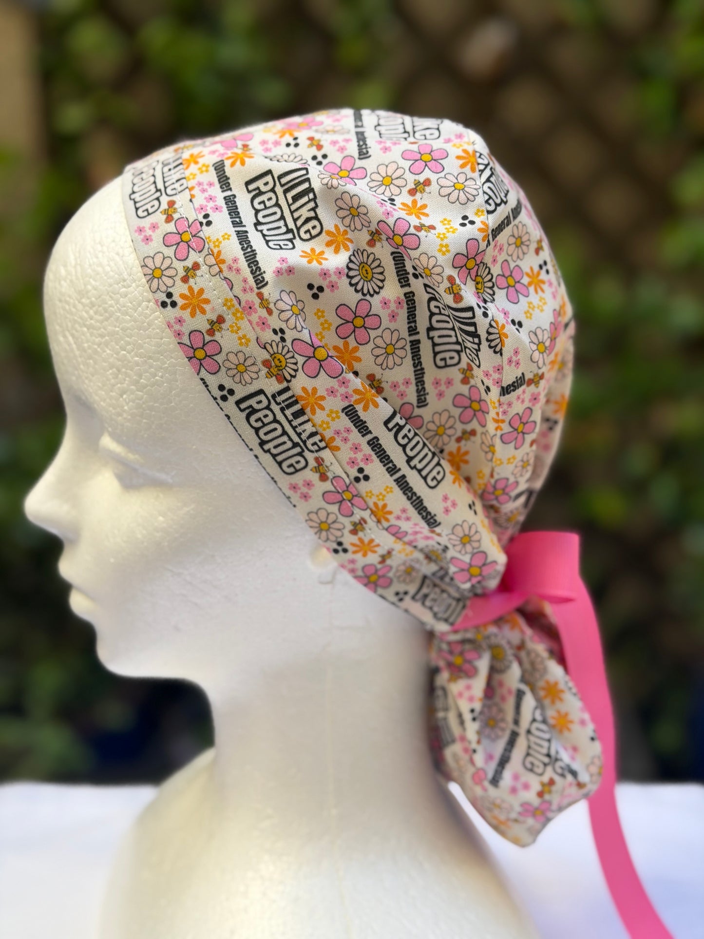 I like people Ponytail Scrub Cap