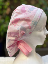 Load image into Gallery viewer, Baby Feet Ponytail Scrub Cap
