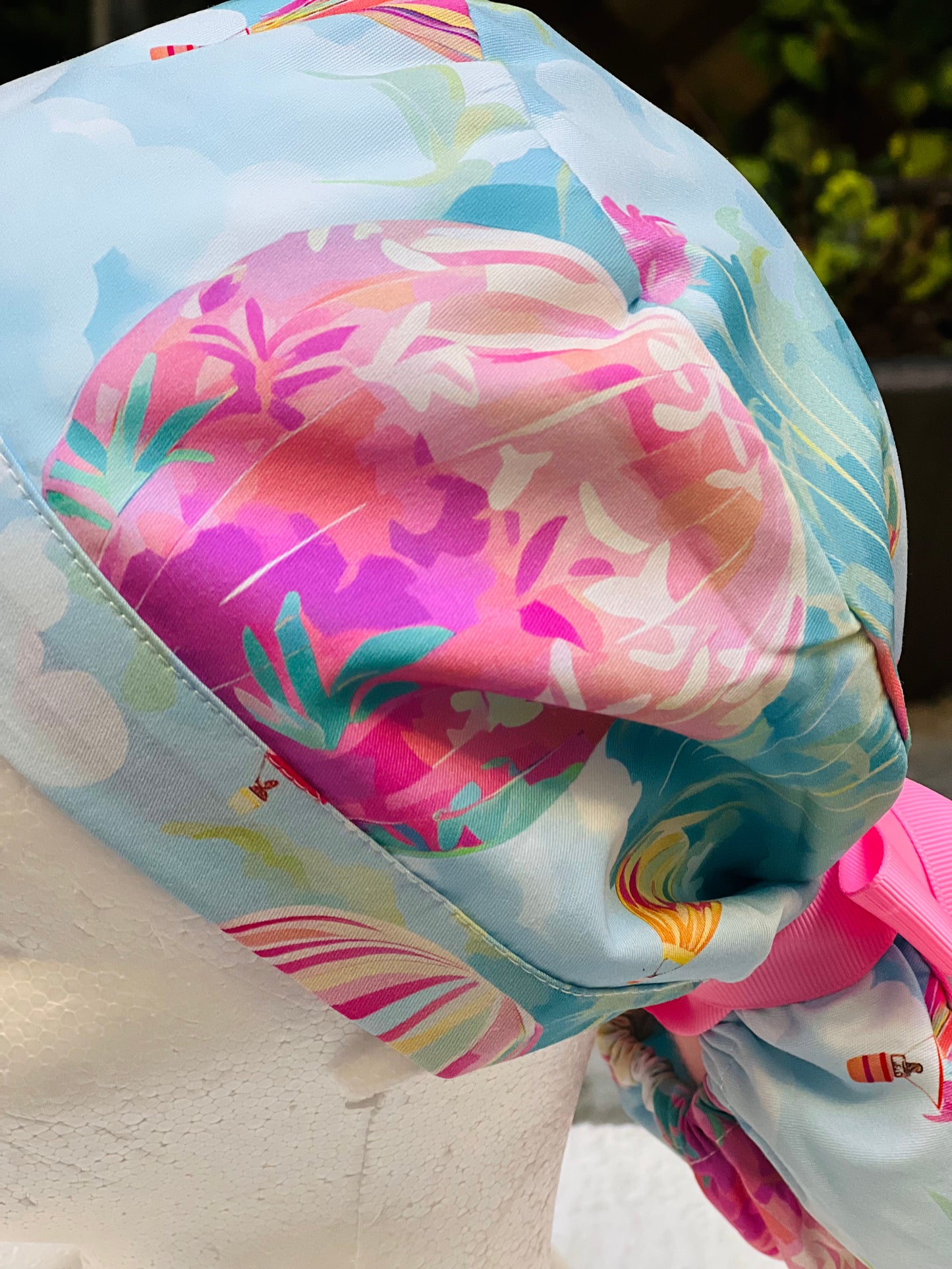 Preppy Hot air balloonPonytail Scrub Cap