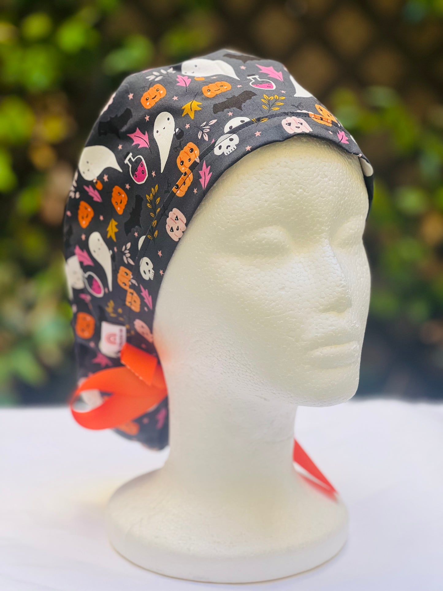 Cute ghost Ponytail scrub cap