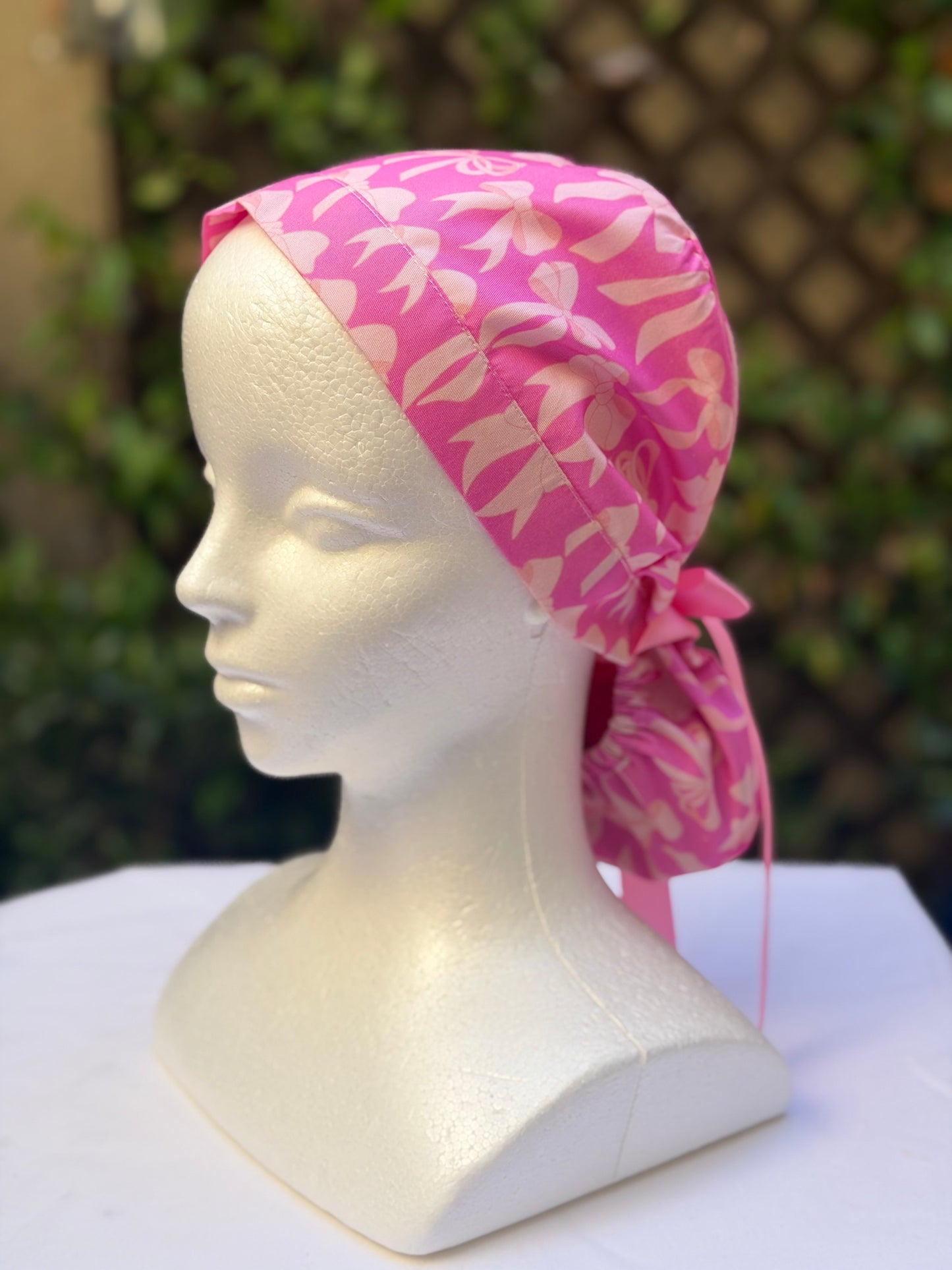 Hot pink  Ponytail Scrub Cap
