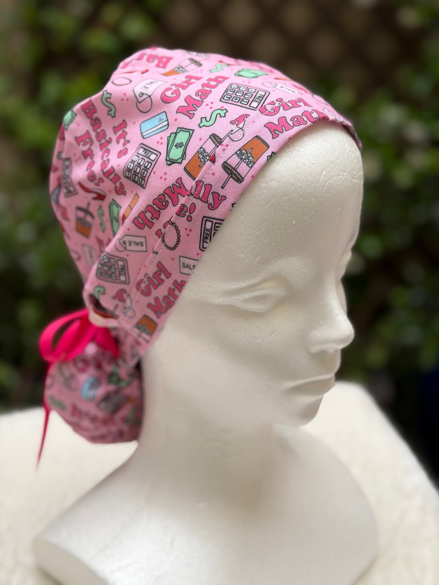 Girl Math Ponytail Scrub Cap