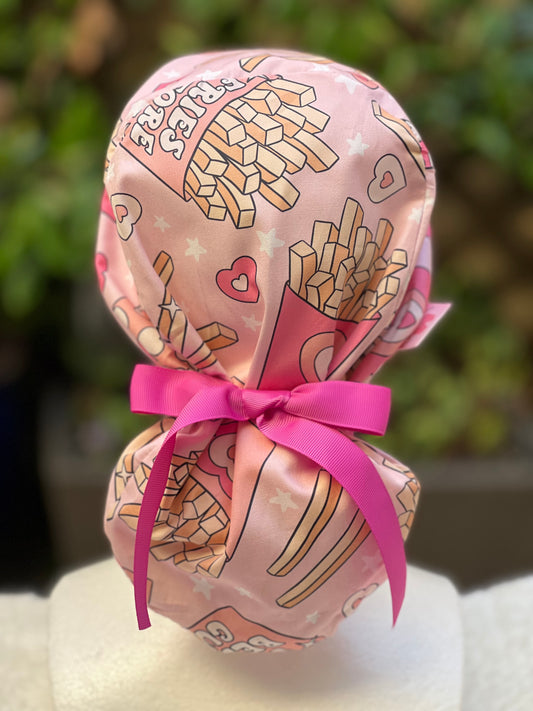 Fries before Guys Ponytail Scrub Cap