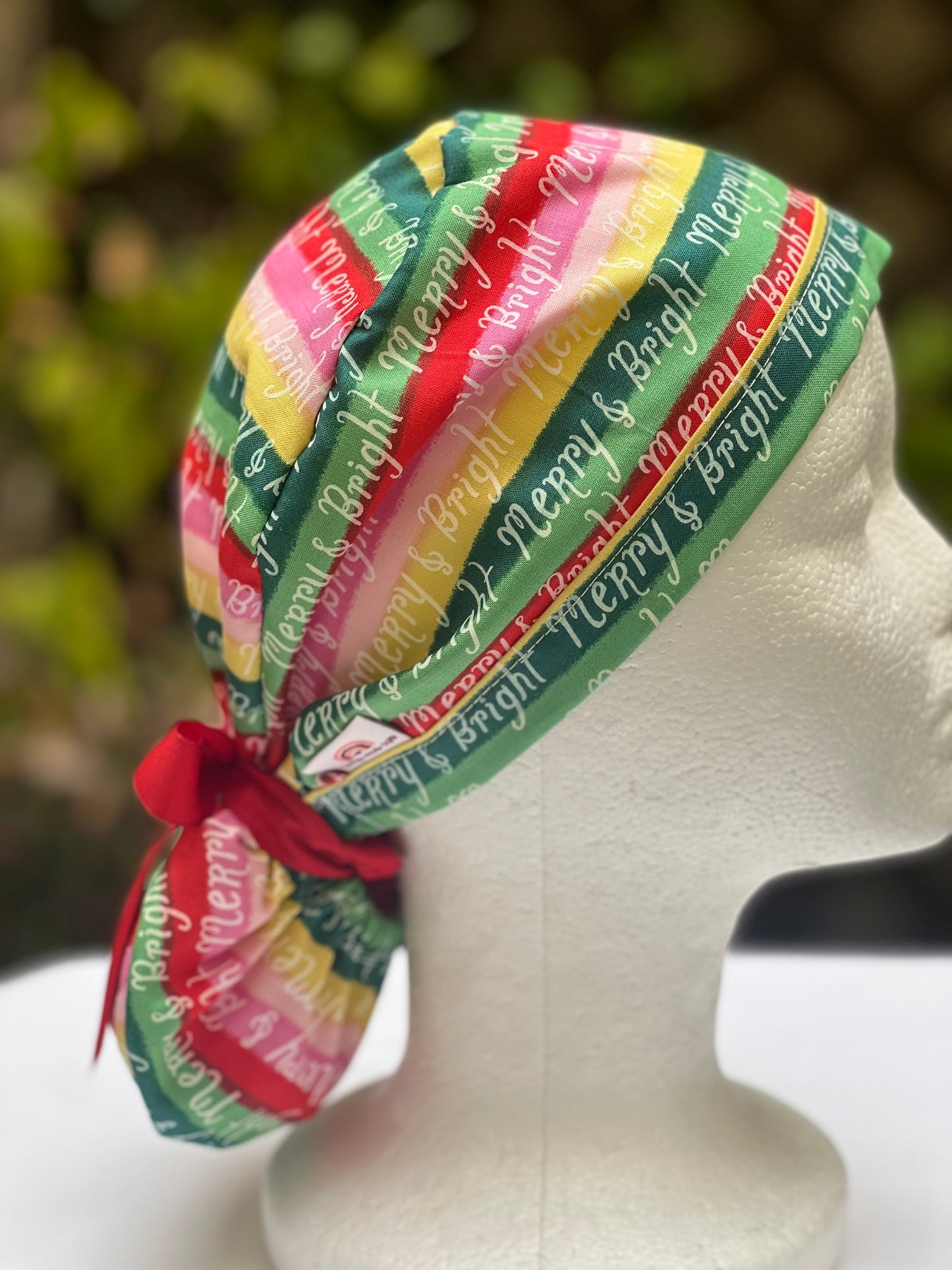 Bright and Merry Holiday - Winter Holiday Ponytail Cap