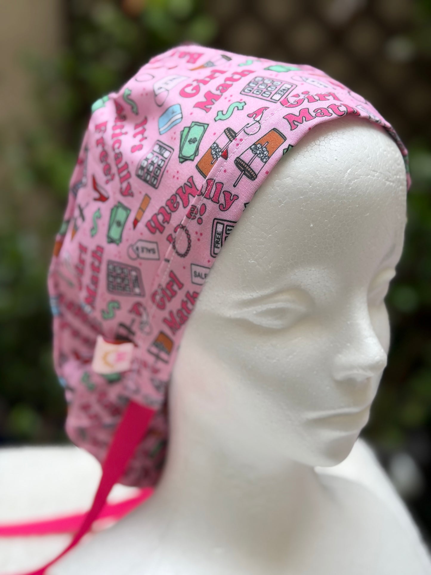 Girl Math Ponytail Scrub Cap