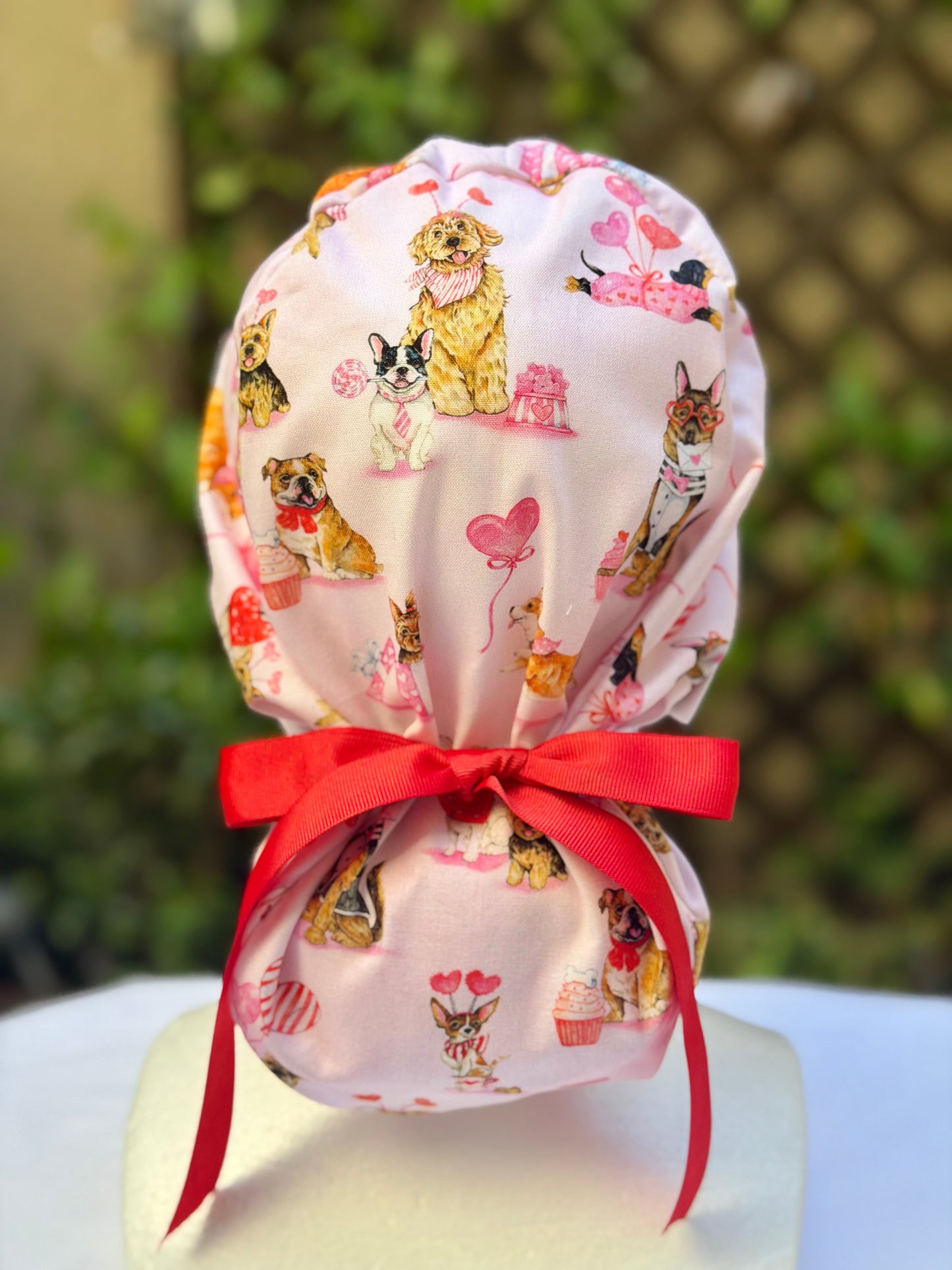 Dogs valentines  scrub cap