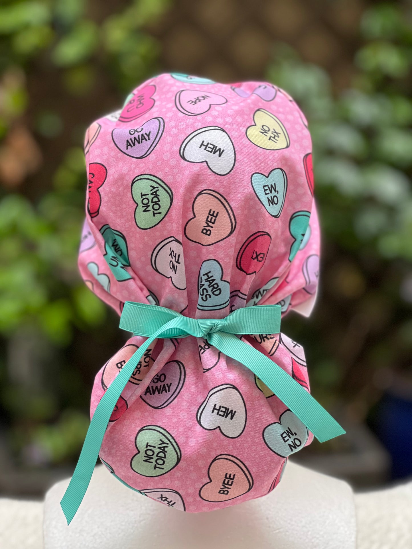 Anti-Valentines Ponytail scrub cap