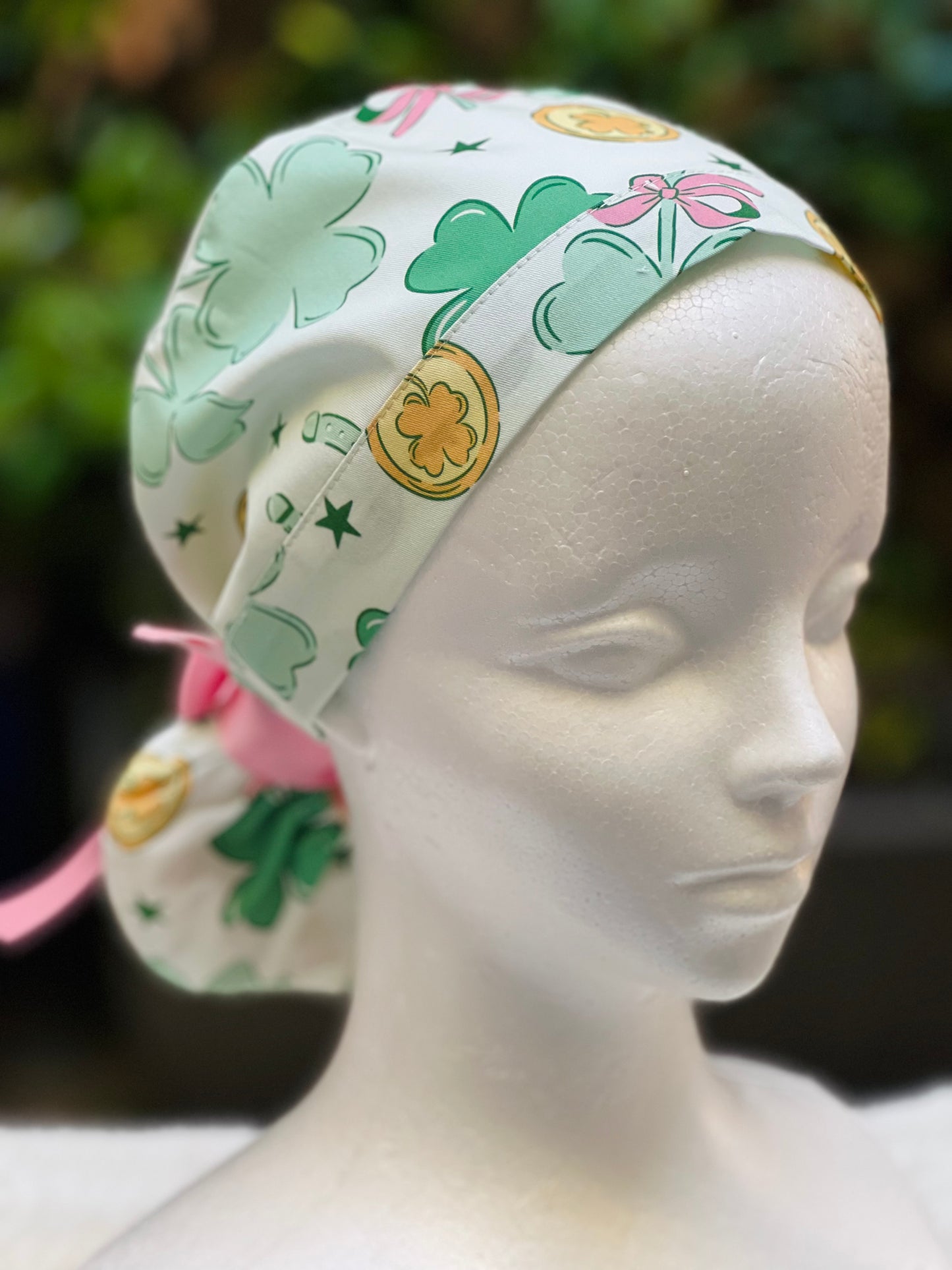 Feeling Lucky Ponytail Scrub Cap