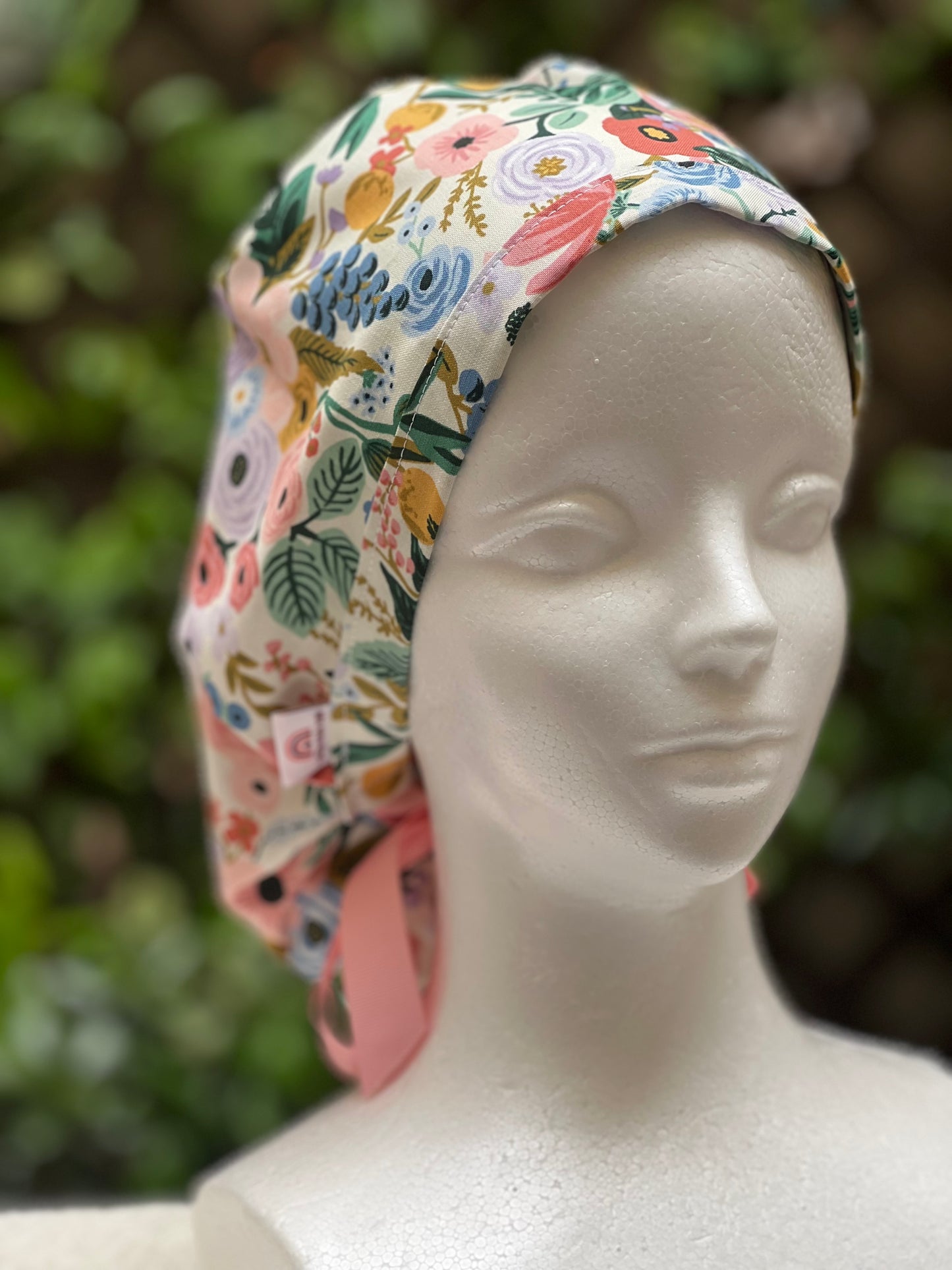 Lisette ponytail scrub cap, Ivory big