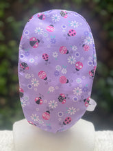 Load image into Gallery viewer, Purple Ladybug Ponytail Scrub Cap
