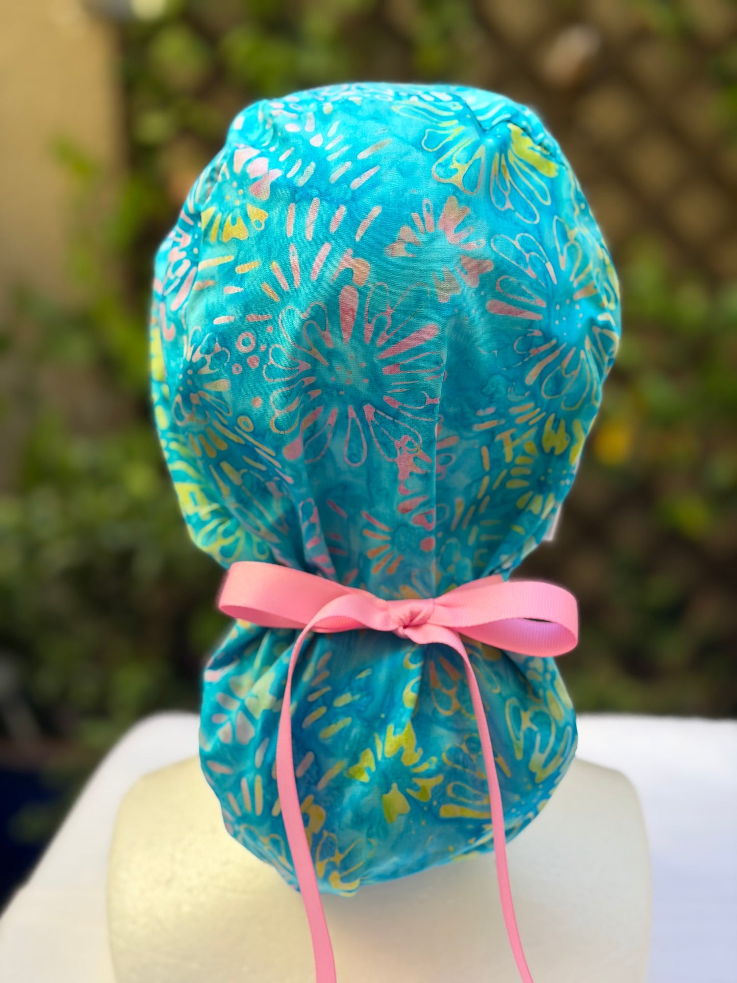 Batik Ponytail Scrub Cap