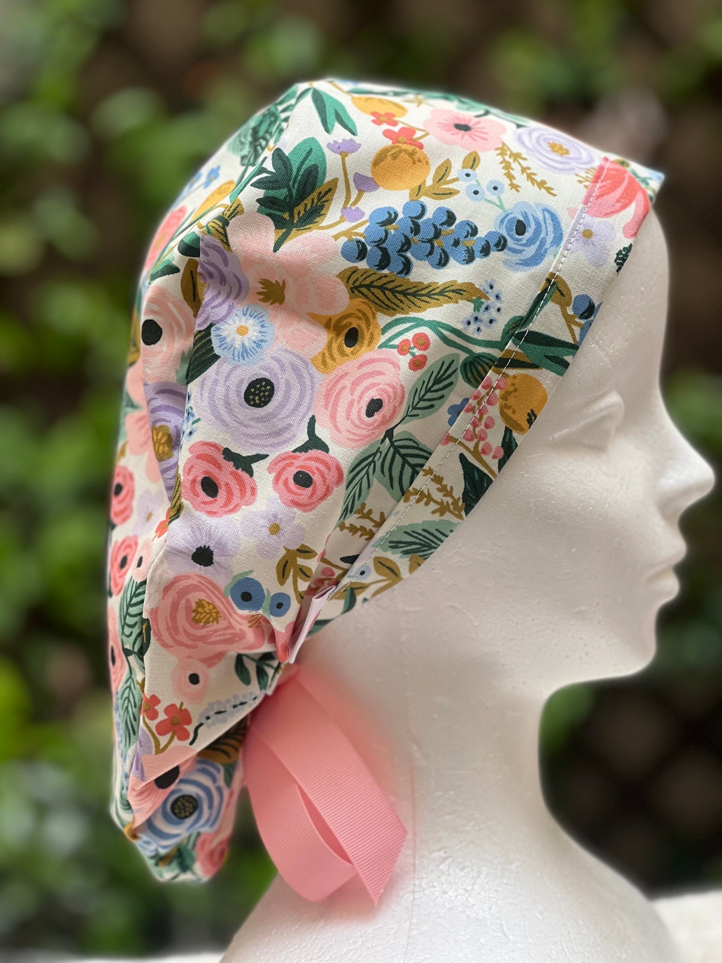 Lisette ponytail scrub cap, Ivory big