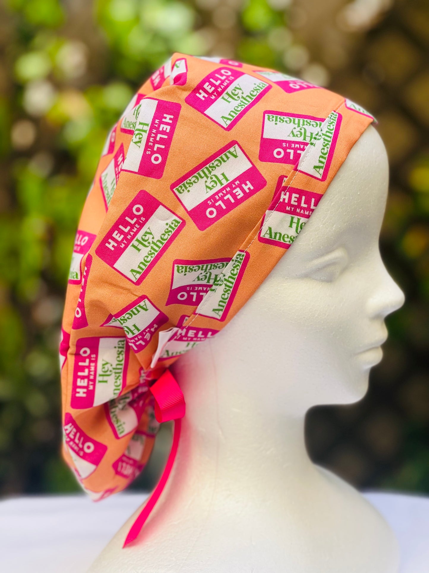 Hey Anesthesia Ponytail Scrub Cap