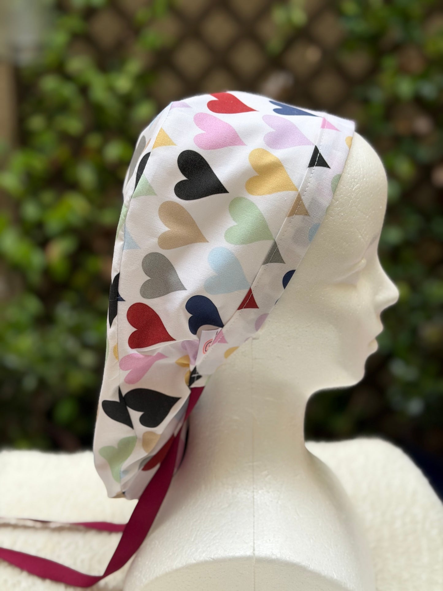 Swiftie Hearts Ponytail Scrub Cap