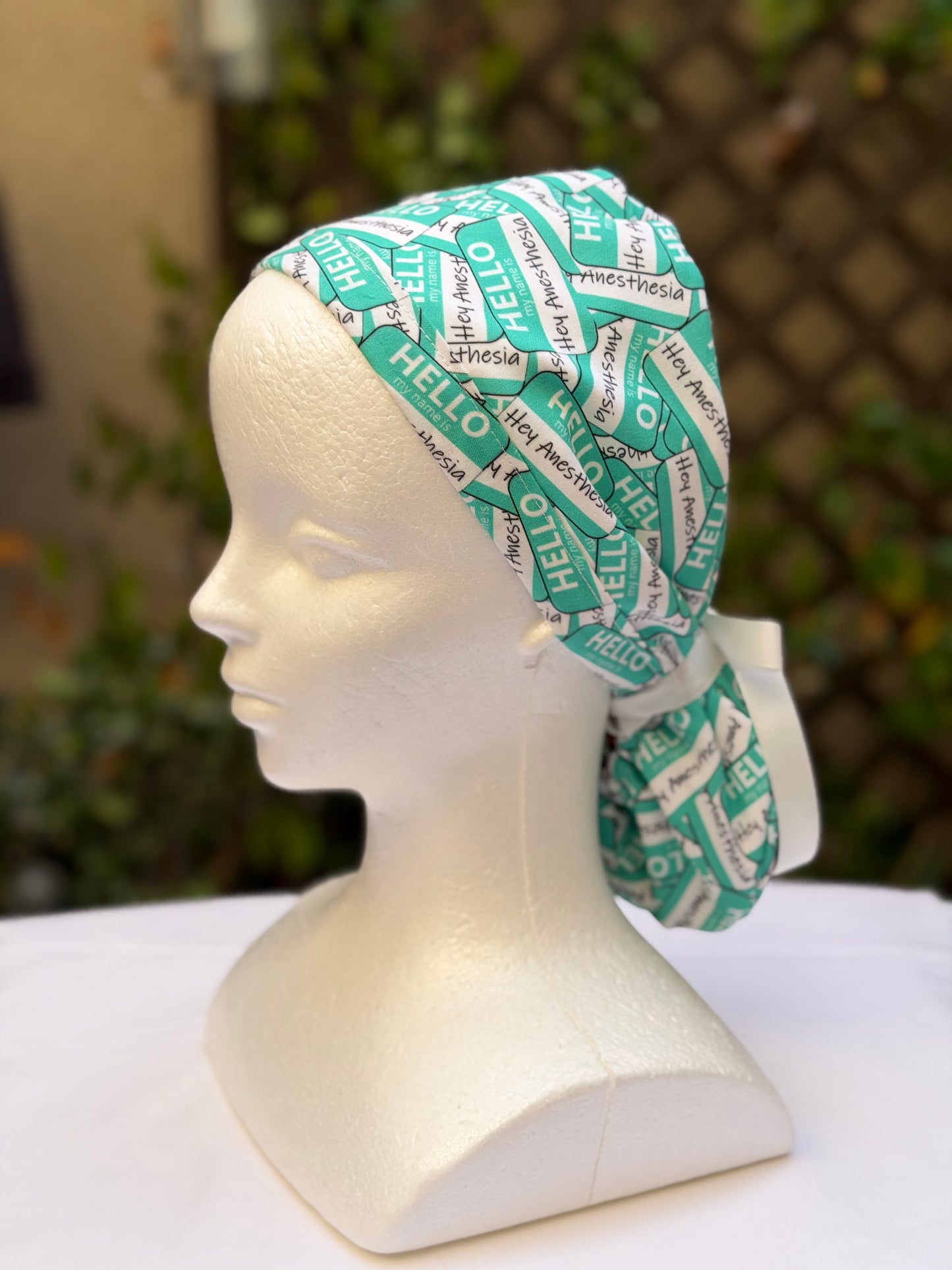 Hey Anesthesia Ponytail Scrub Cap