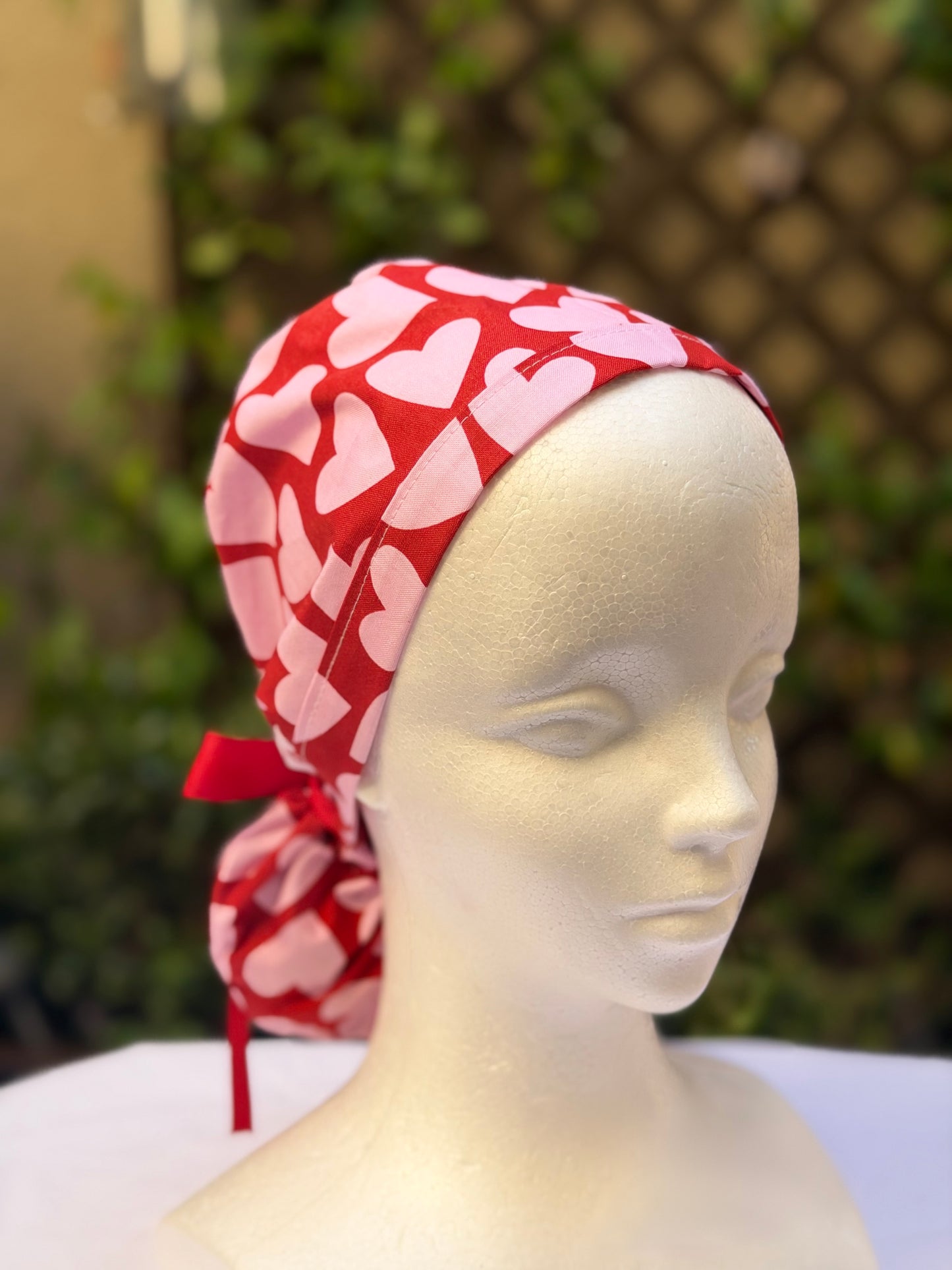 Hearts Valentines scrub cap