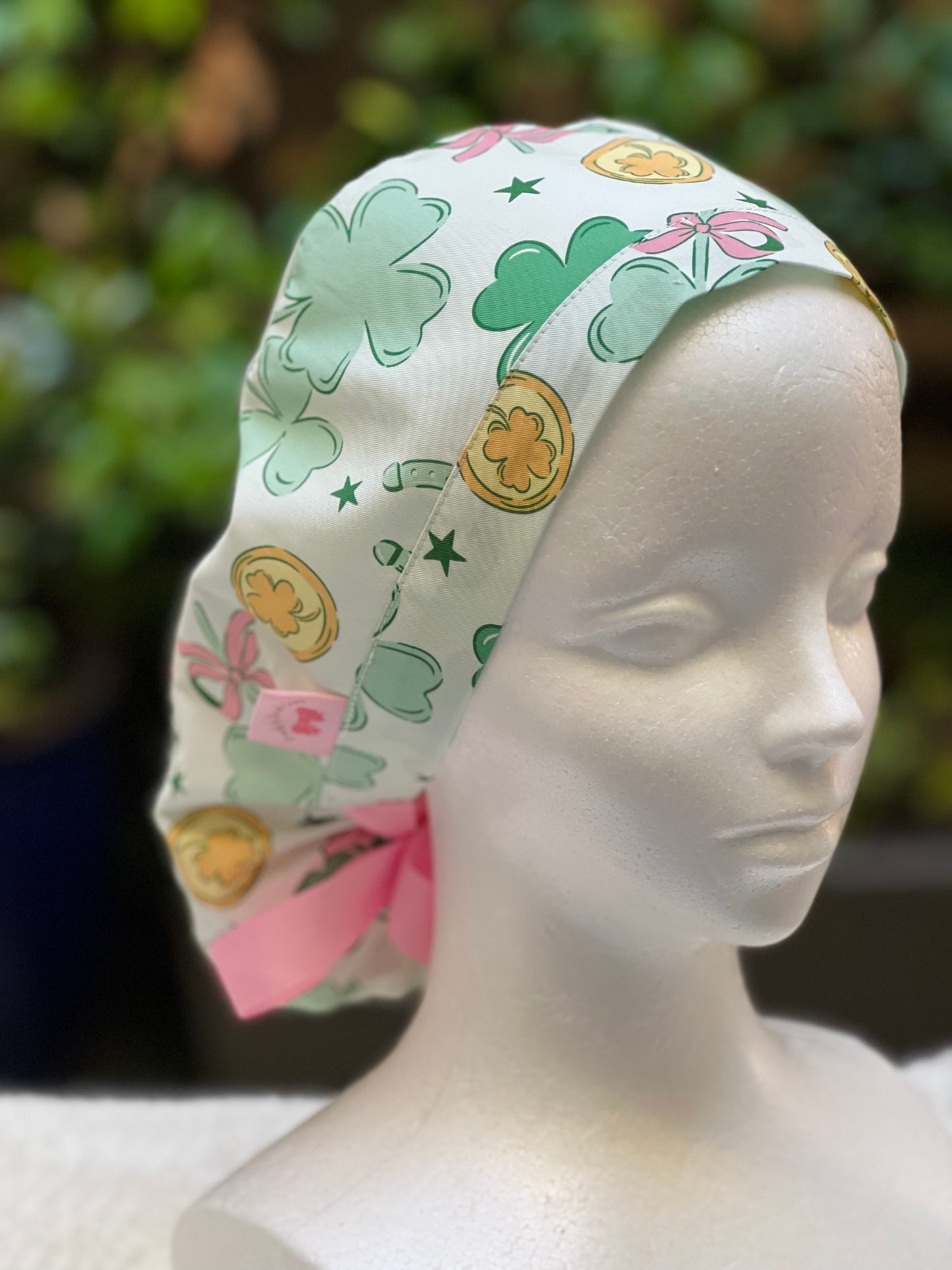 Feeling Lucky Ponytail Scrub Cap