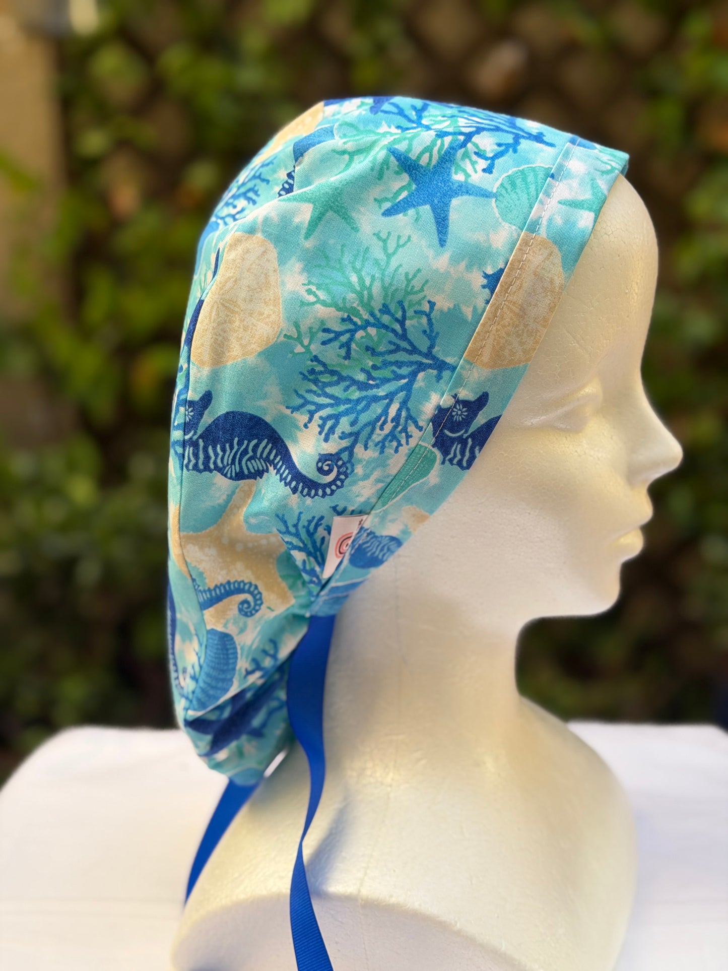 Sealife Ponytail Scrub Cap