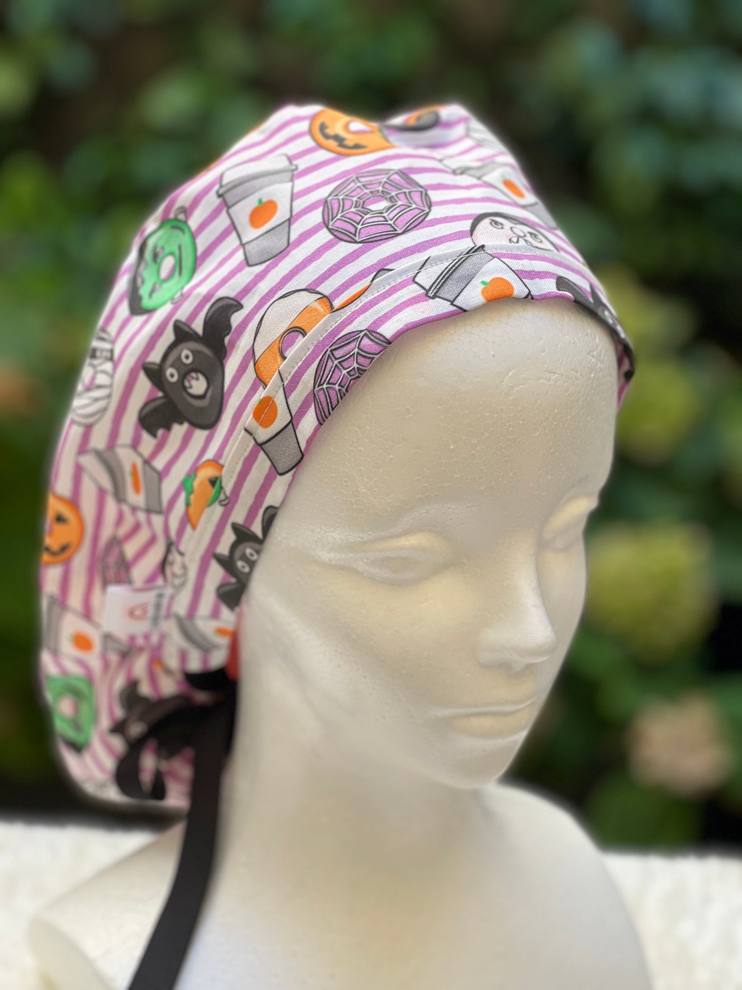 Purple Halloween scrub cap
