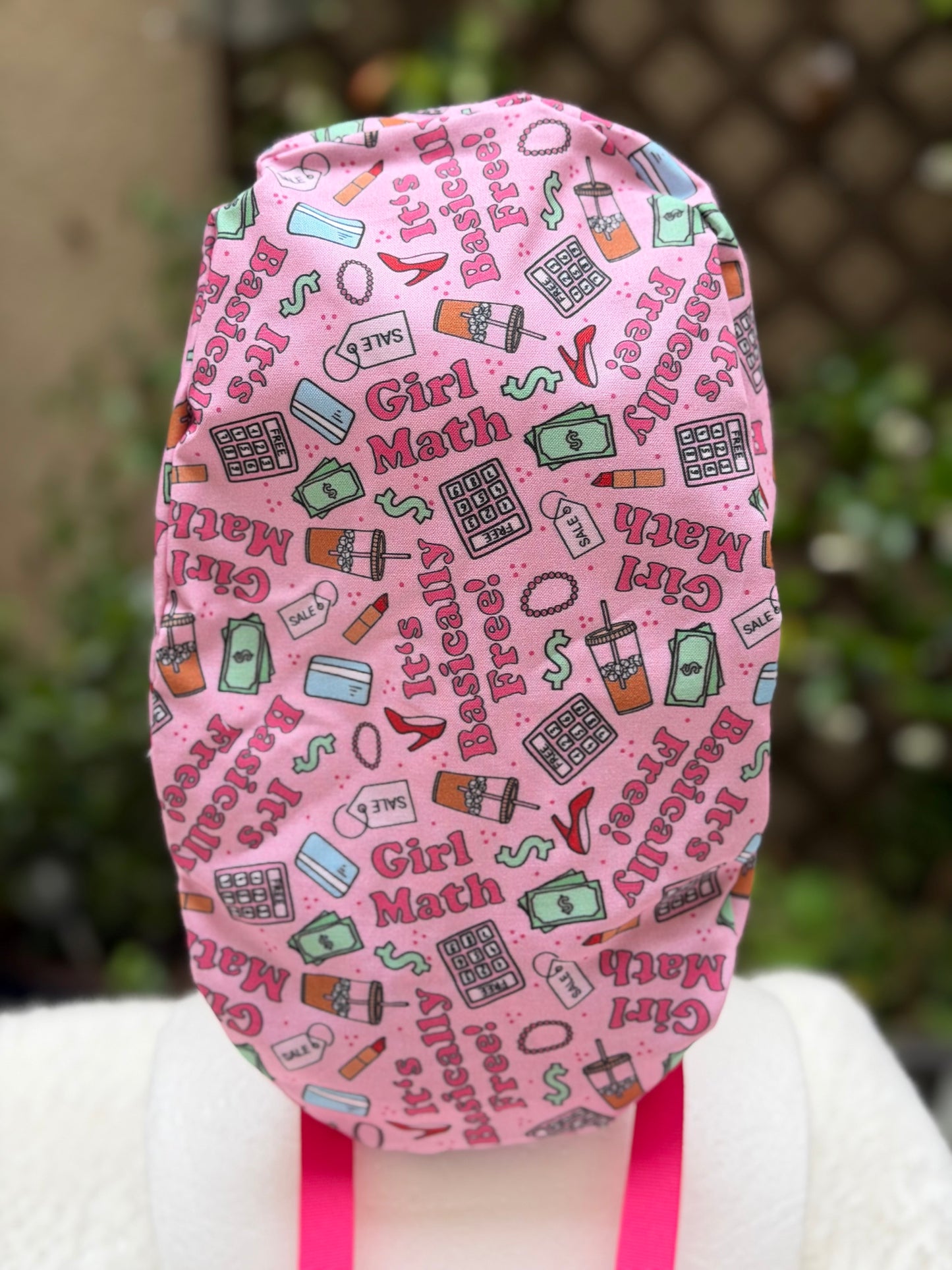 Girl Math Ponytail Scrub Cap