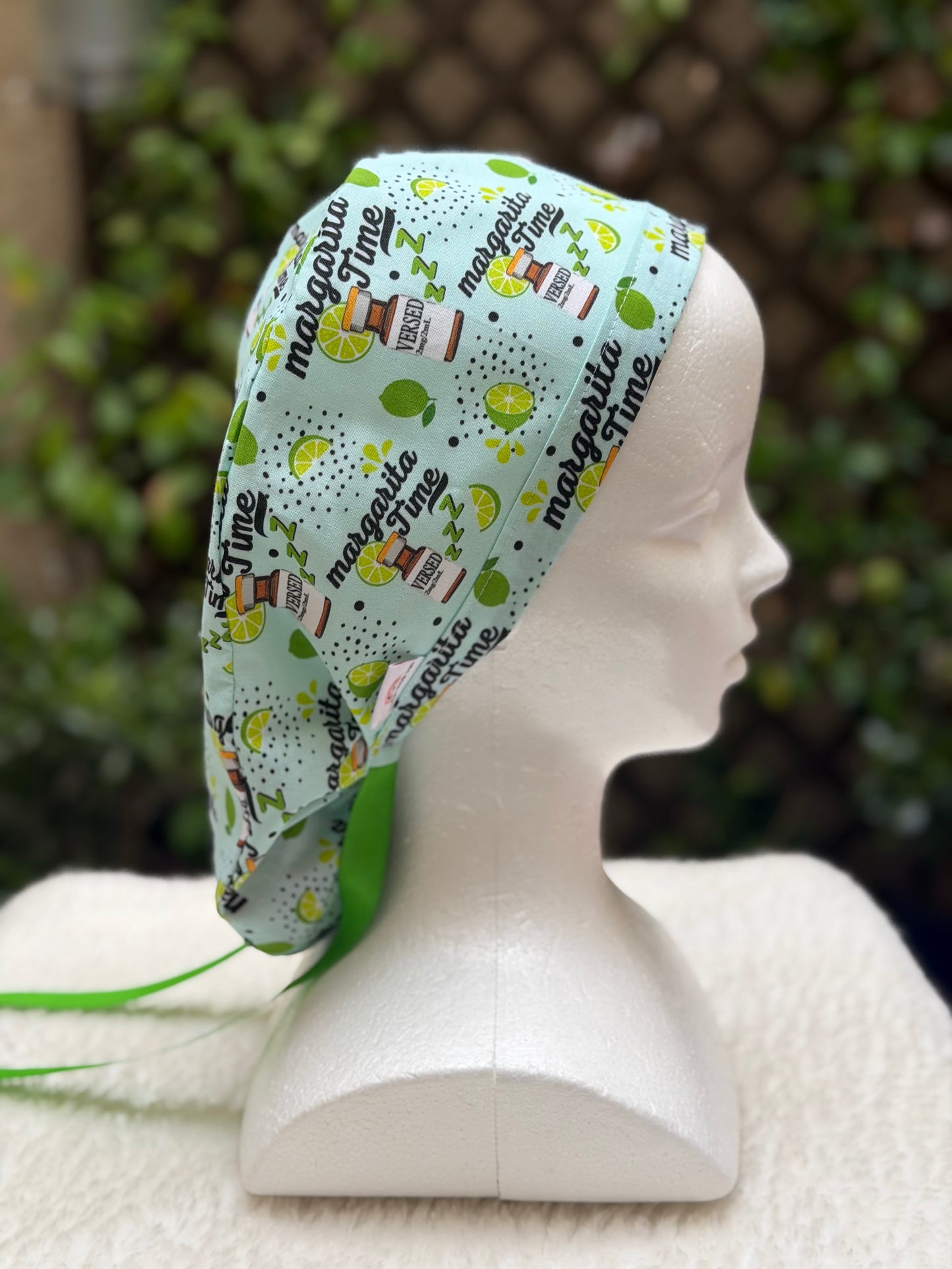 Margarita Time Anesthesia Valentine Ponytail Scrub Cap