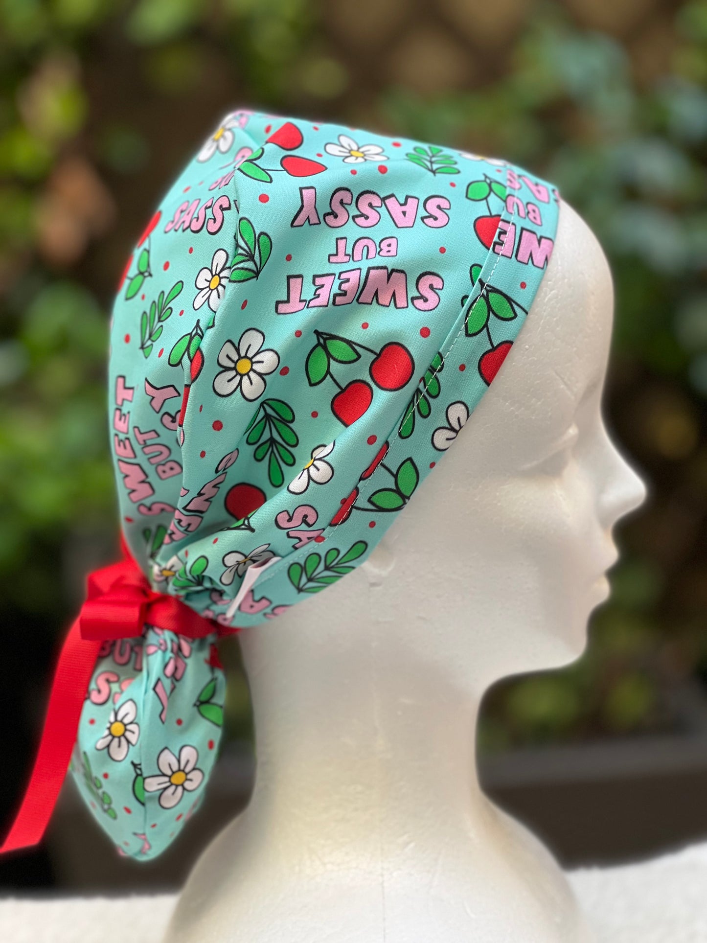 Sweet but Sassy Ponytail Scrub Cap