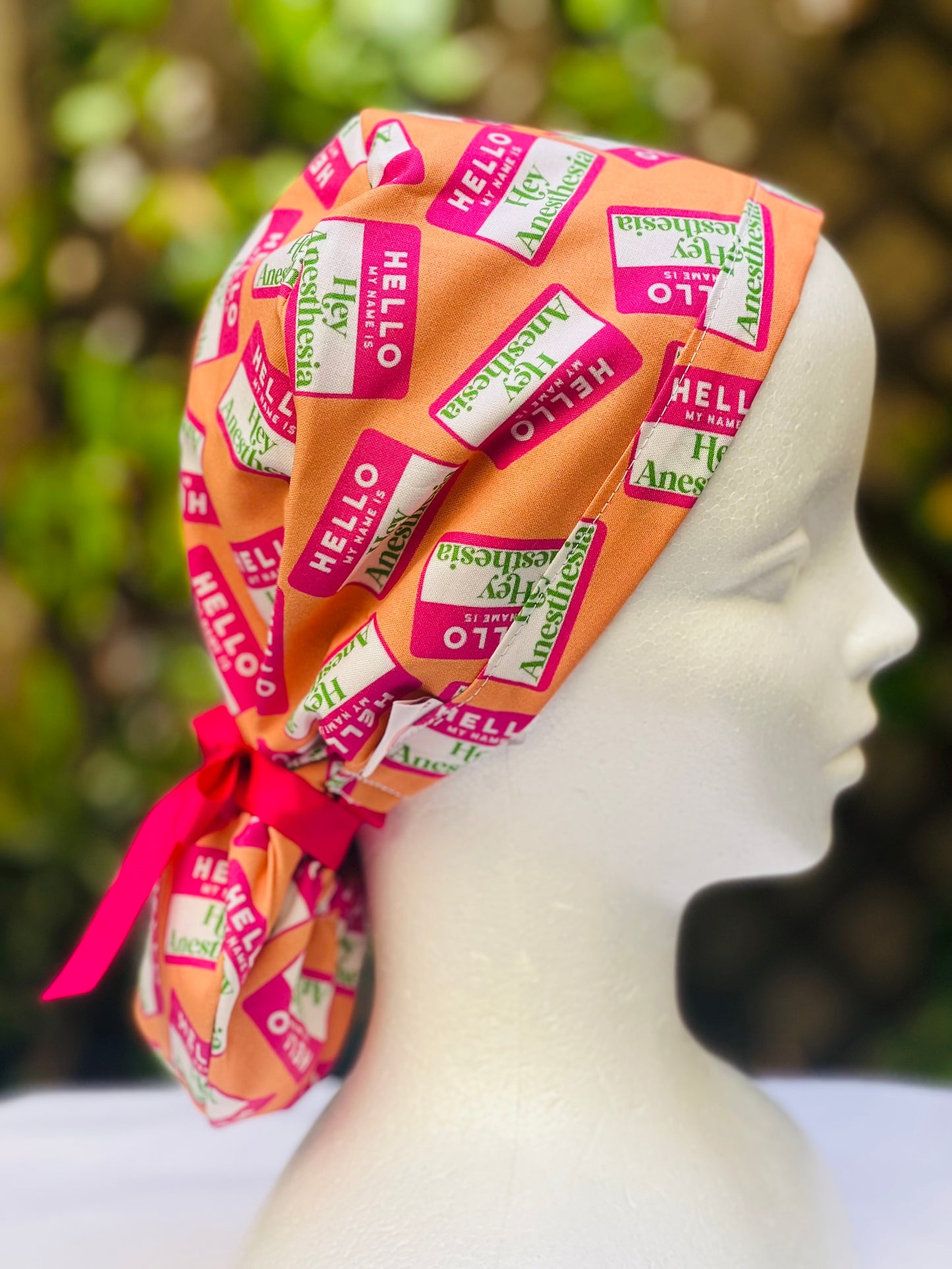 Hey Anesthesia Ponytail Scrub Cap