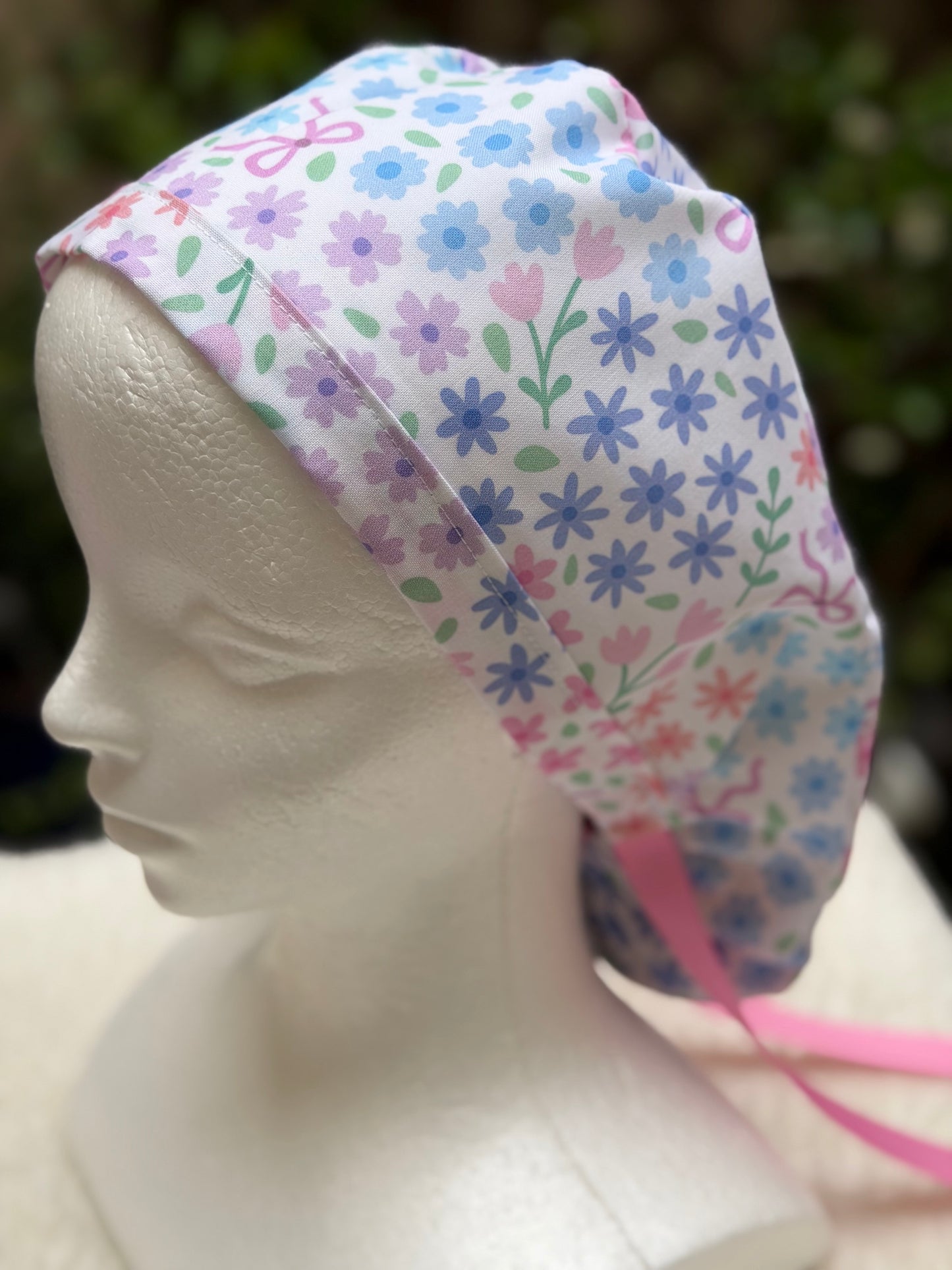Spring Coquette Ponytail Scrub Cap (Copy)