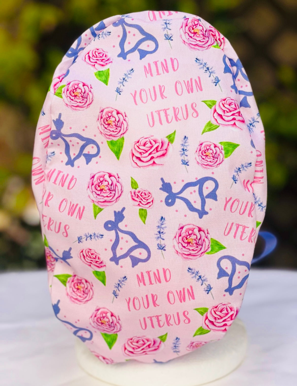 Mind your own uterus OB GYN Ponytail Scrub Cap