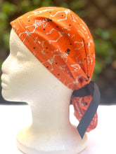 Load image into Gallery viewer, Dancing skeleton Ponytail scrub cap
