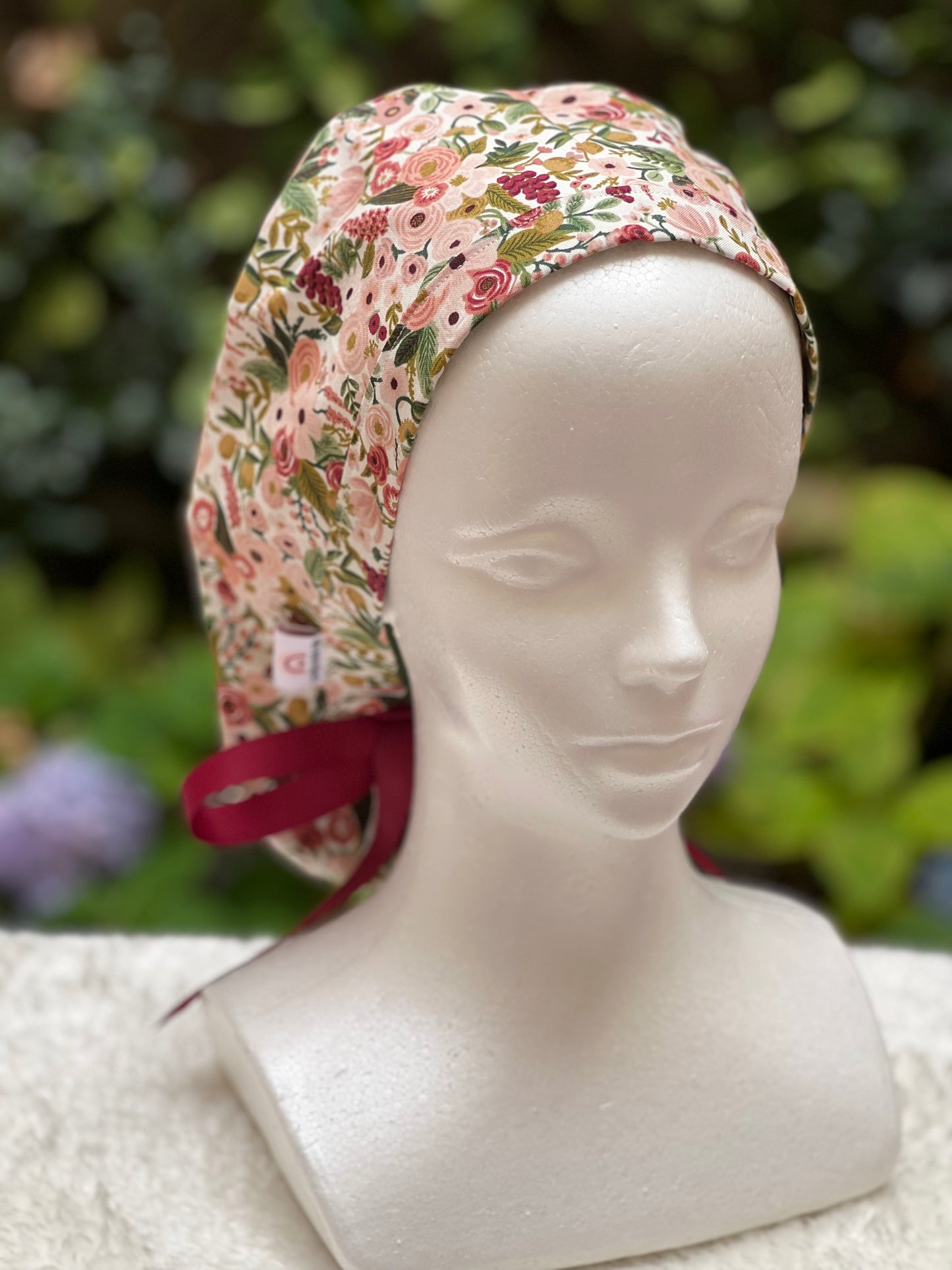 Ruby ponytail scrub cap