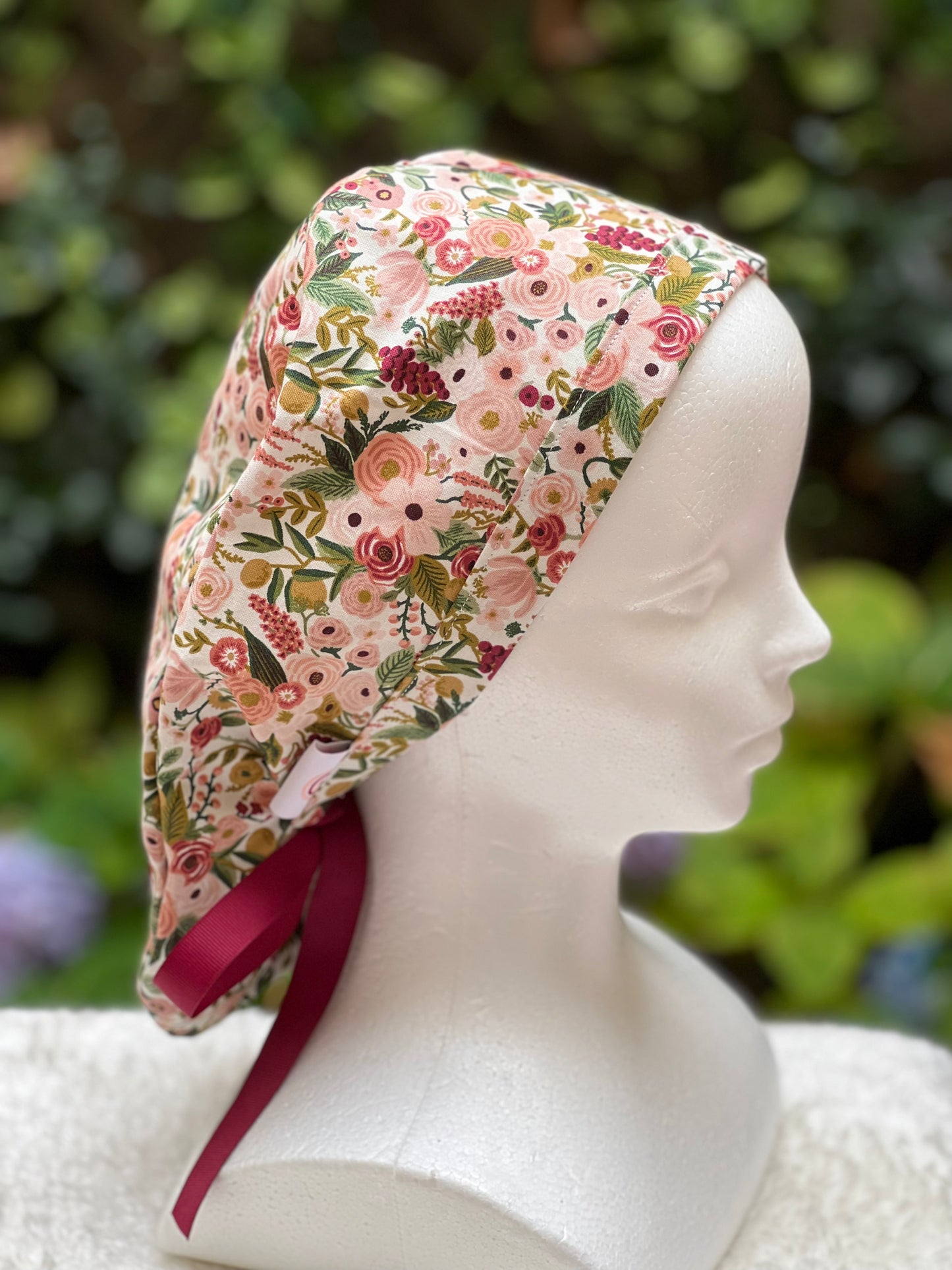 Ruby ponytail scrub cap