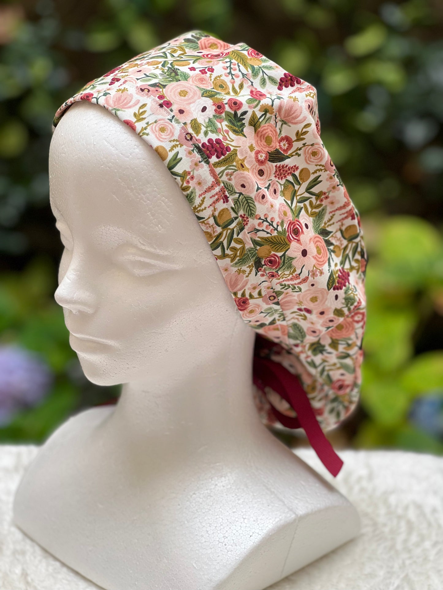 Ruby ponytail scrub cap