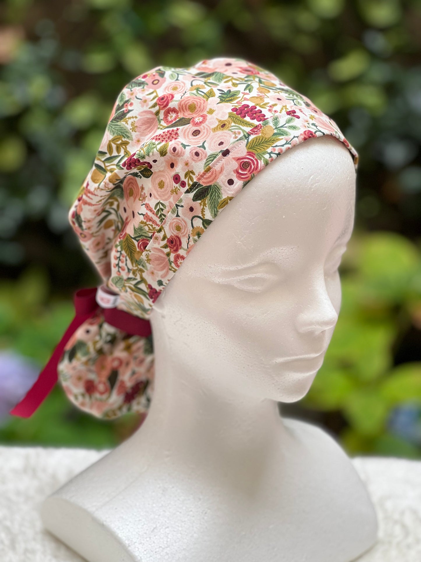 Ruby ponytail scrub cap
