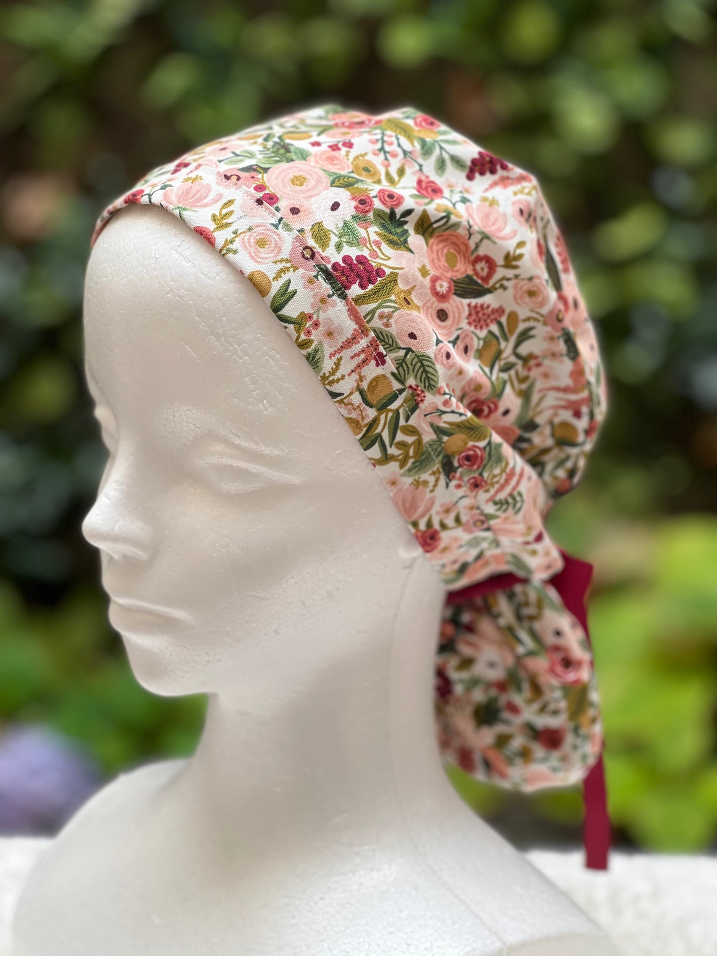 Ruby ponytail scrub cap